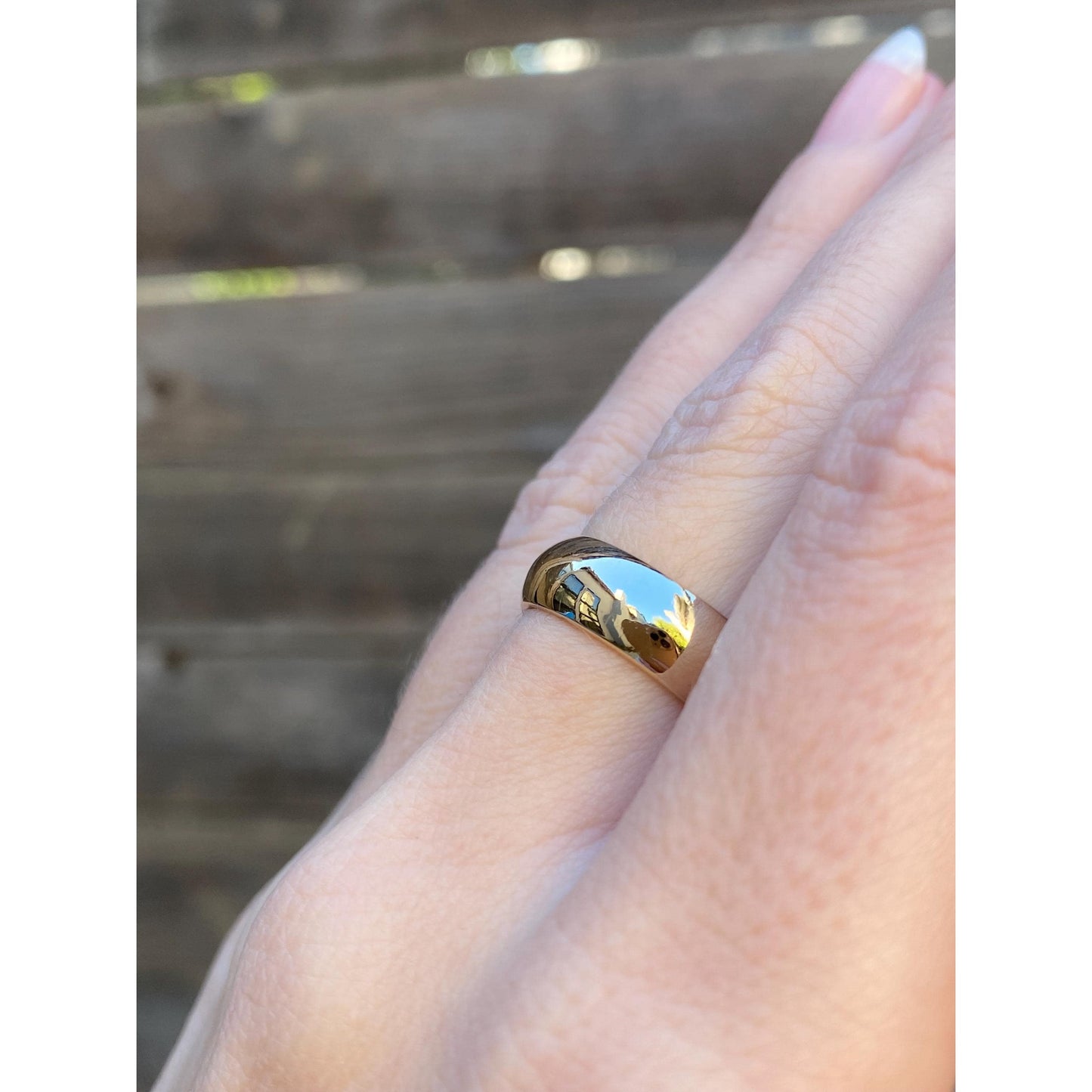 Vintage Solid 14k Yellow Gold Wide Ring Band - Size 6.25