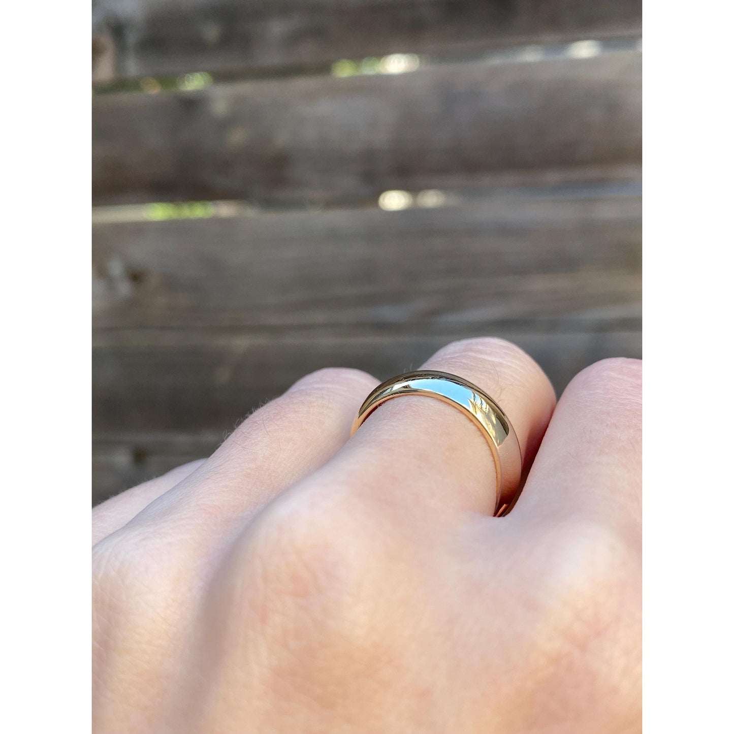 Vintage Solid 14k Yellow Gold Wide Ring Band - Size 6.25