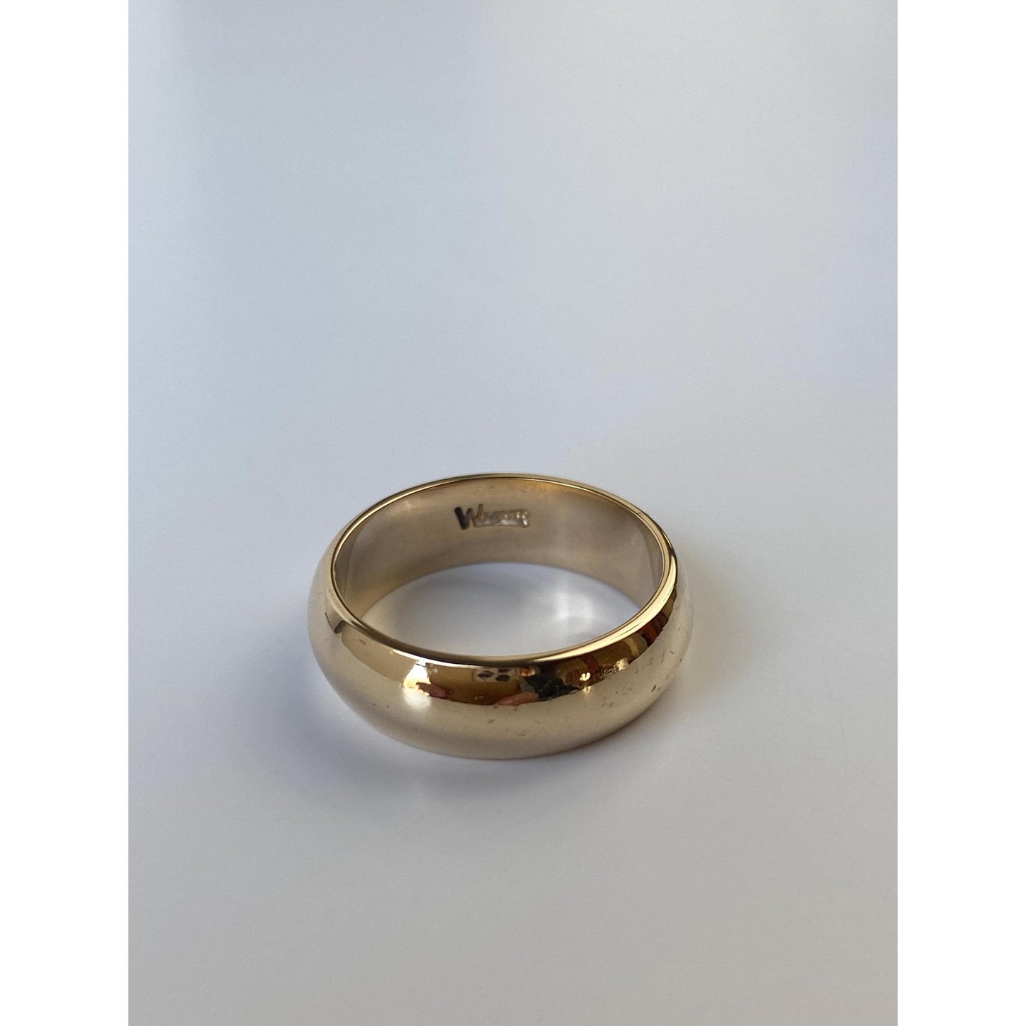 Vintage Solid 14k Yellow Gold Wide Ring Band - Size 6.25