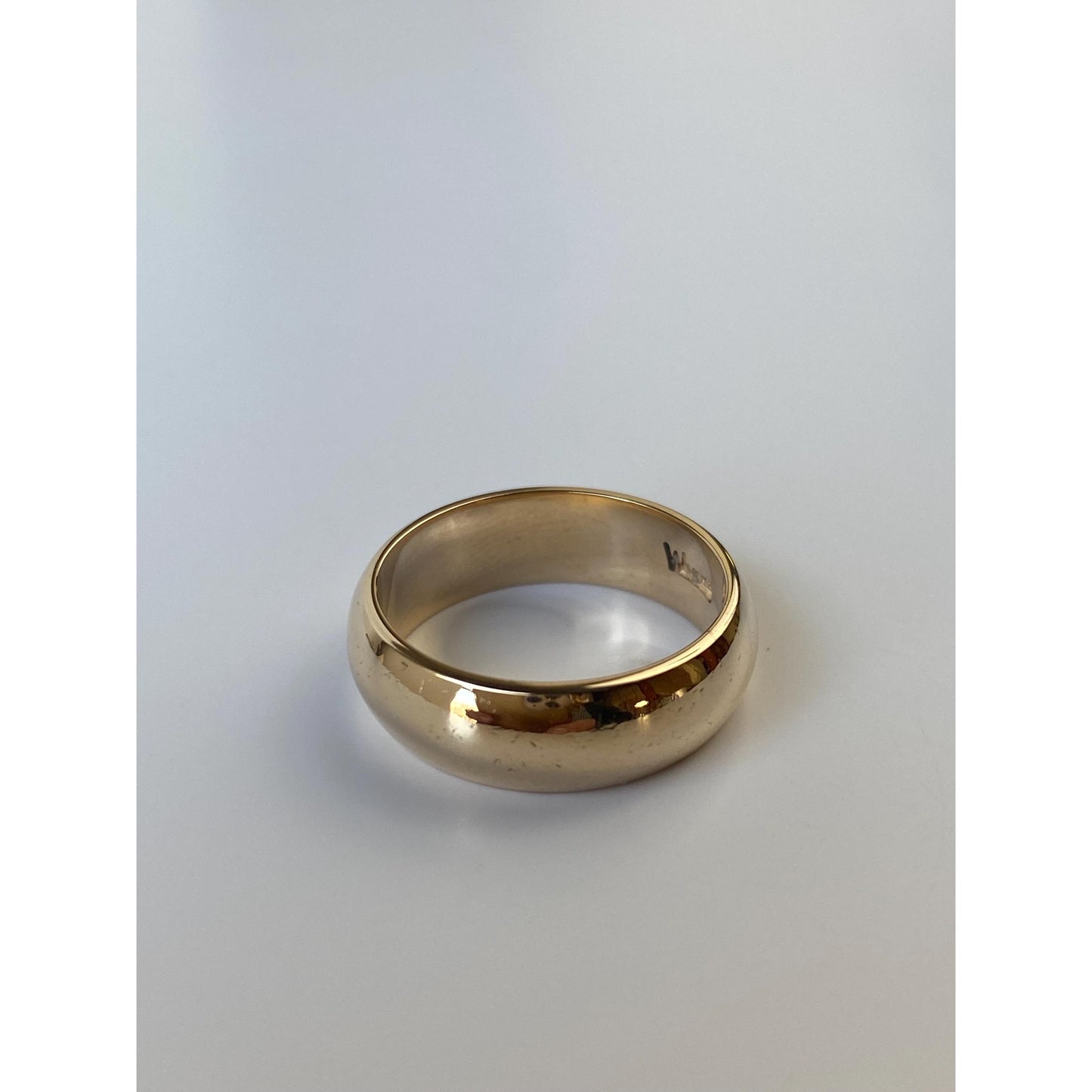 Vintage Solid 14k Yellow Gold Wide Ring Band - Size 6.25