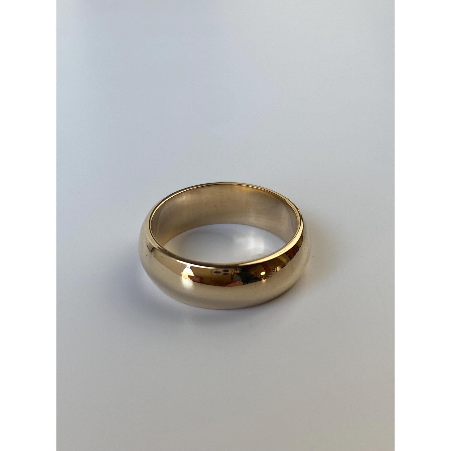 Vintage Solid 14k Yellow Gold Wide Ring Band - Size 6.25