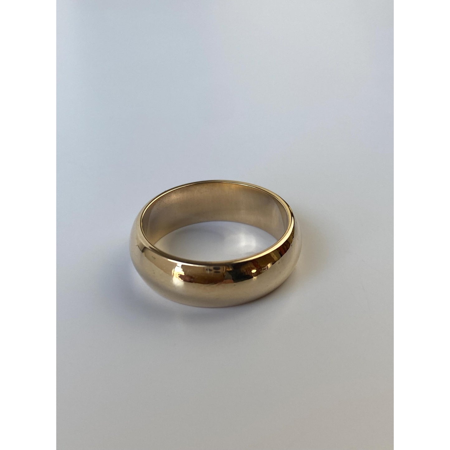 Vintage Solid 14k Yellow Gold Wide Ring Band - Size 6.25