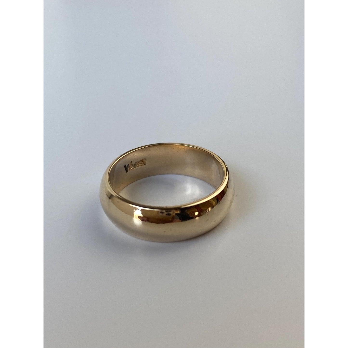 Vintage Solid 14k Yellow Gold Wide Ring Band - Size 6.25