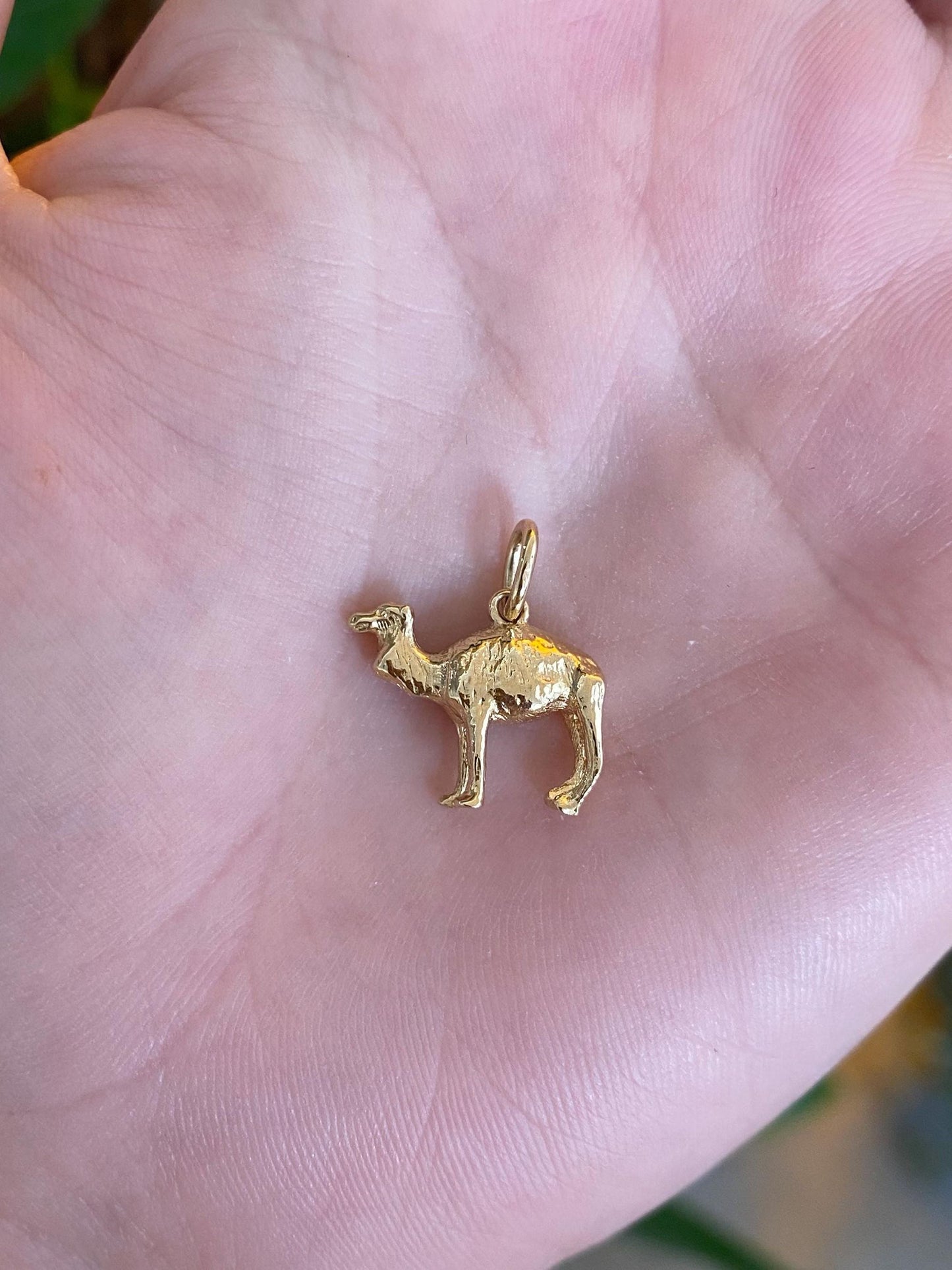 Vintage Solid 14k Yellow Gold Camel Charm