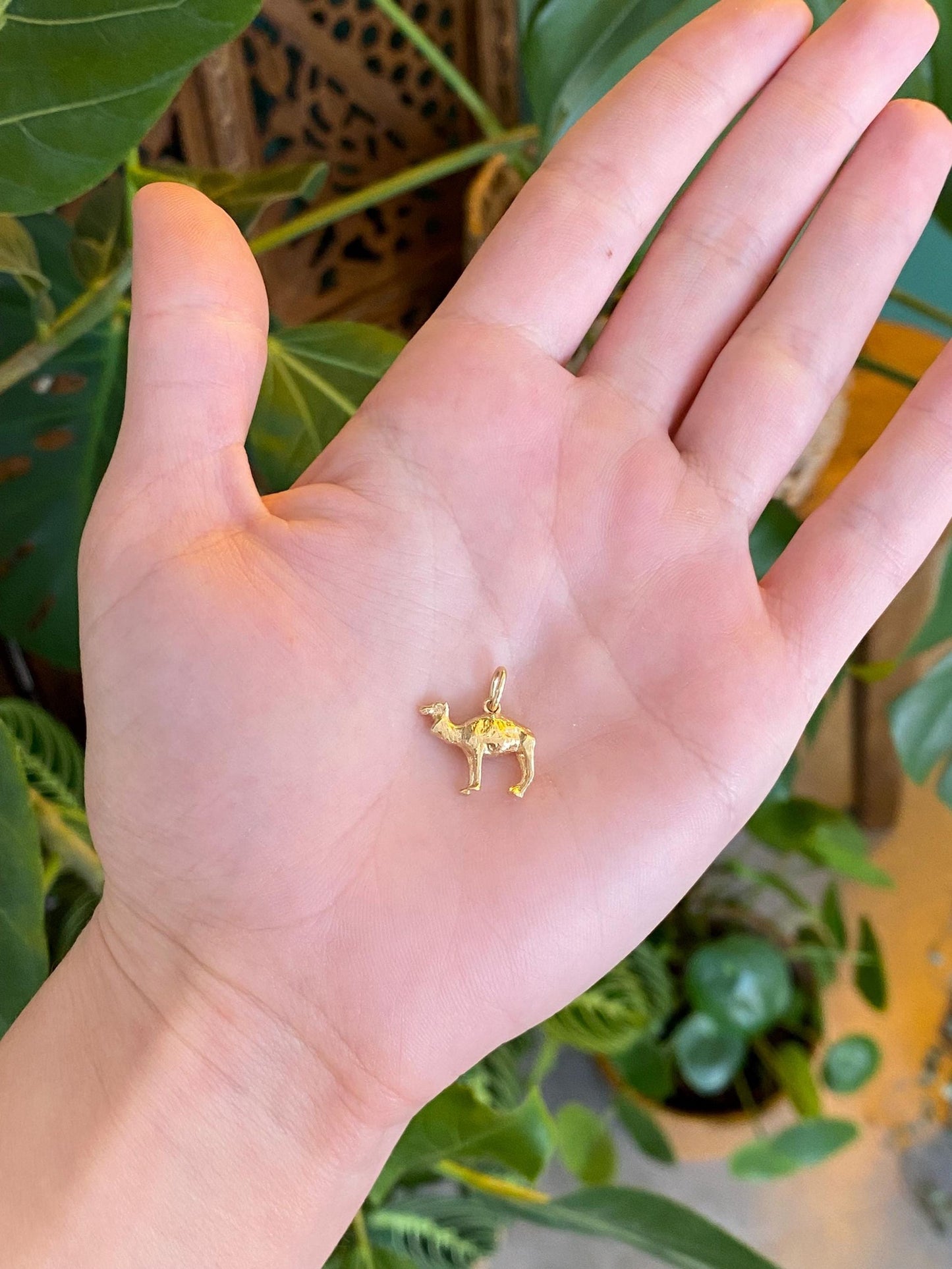 Vintage Solid 14k Yellow Gold Camel Charm