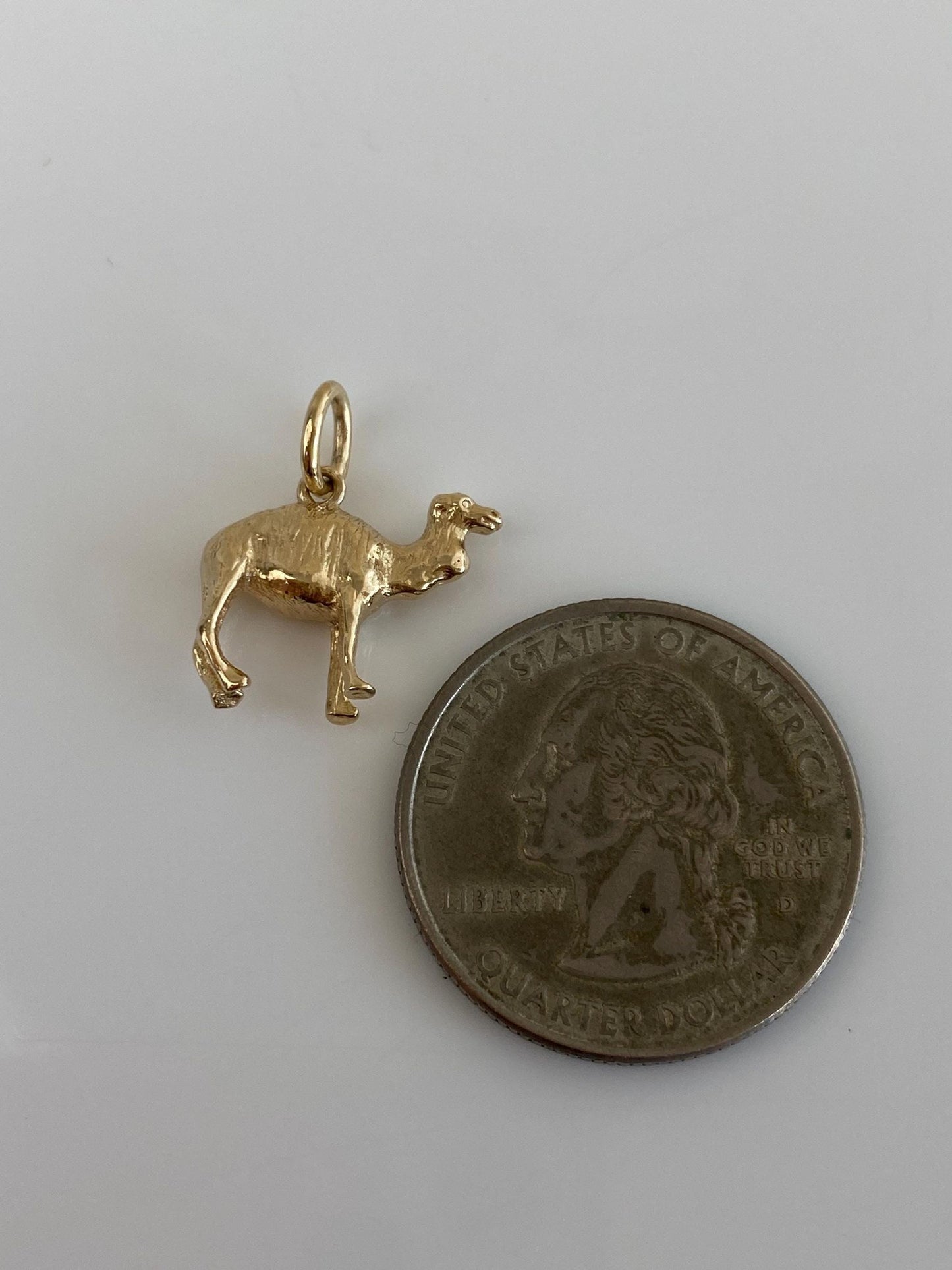 Vintage Solid 14k Yellow Gold Camel Charm