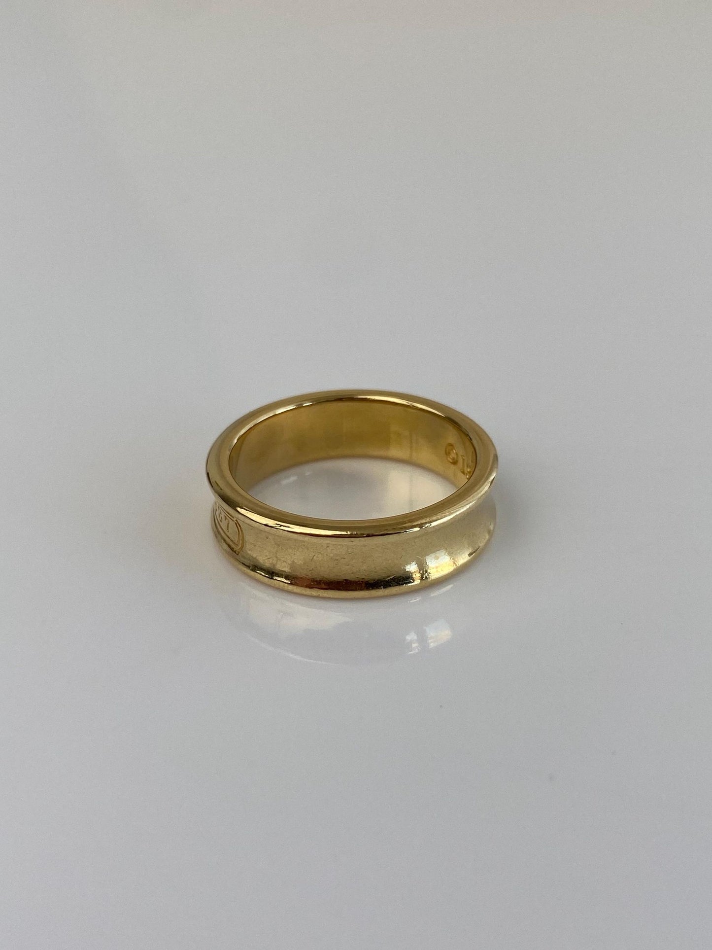 Tiffany & Co. Vintage Solid 18k Yellow Gold 1837 Ring Band - Size 7.75
