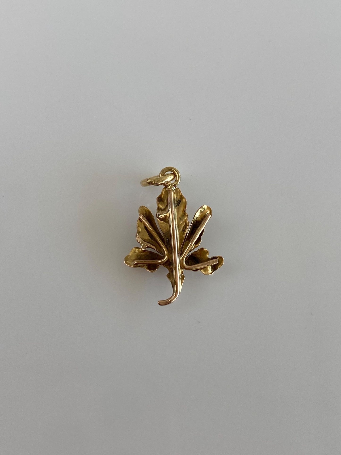 Vintage Solid 14k Yellow Gold Leaf Stick Pin Conversion Charm