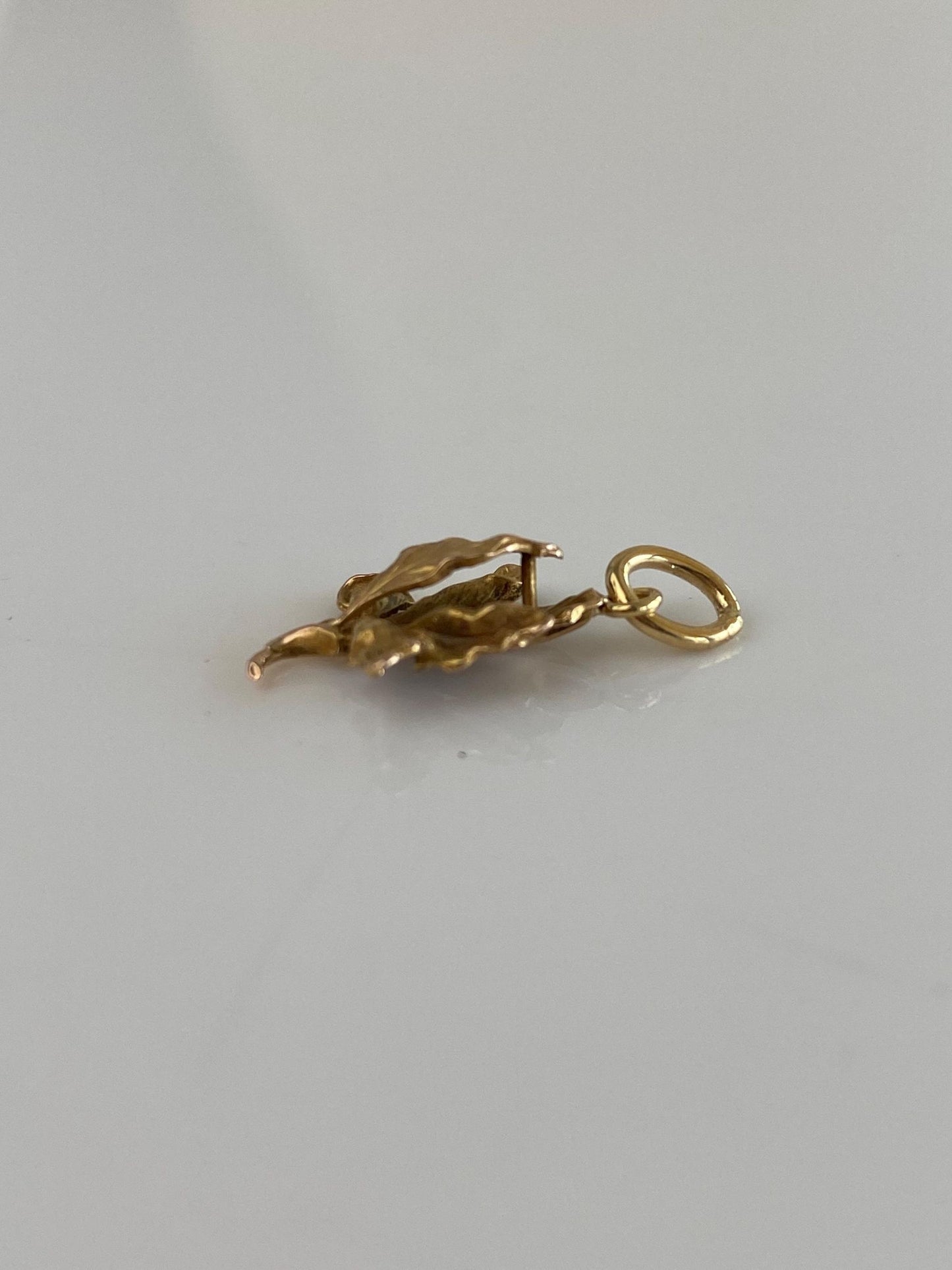Vintage Solid 14k Yellow Gold Leaf Stick Pin Conversion Charm
