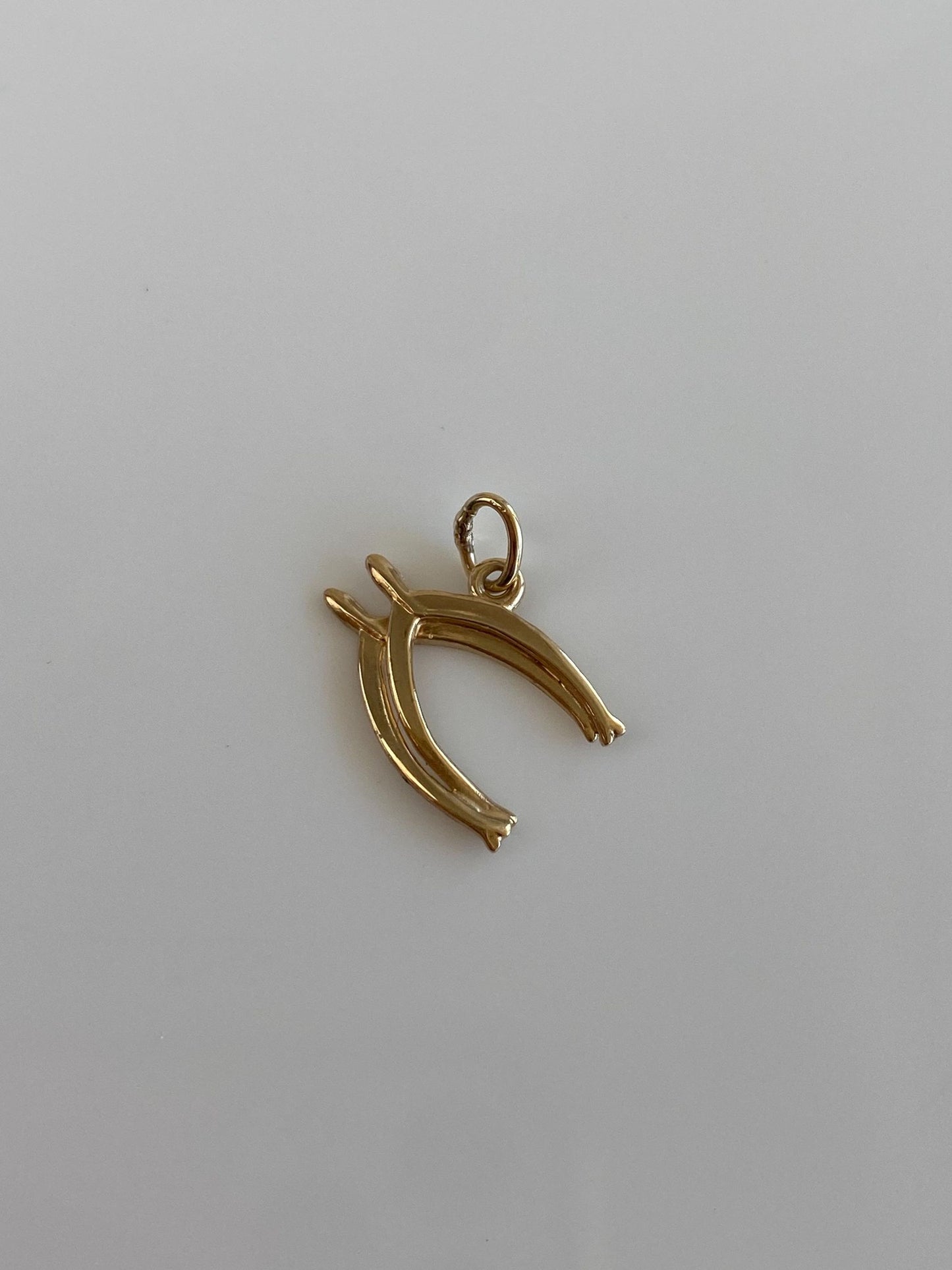 Vintage 10k Yellow Gold Double Wishbone Charm