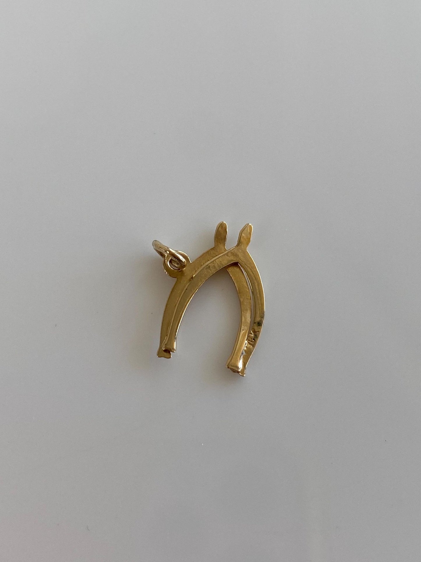 Vintage 10k Yellow Gold Double Wishbone Charm