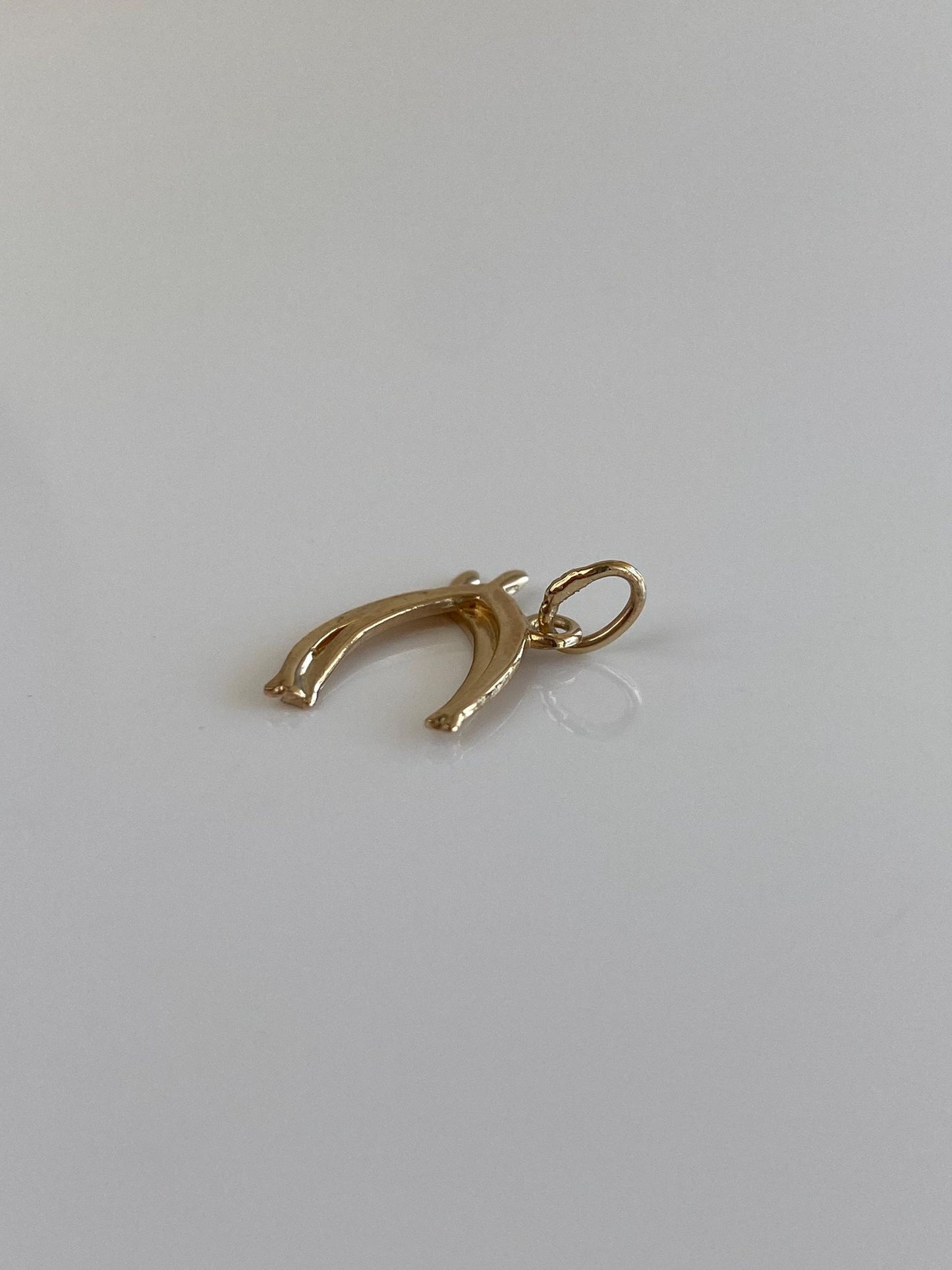 Vintage 10k Yellow Gold Double Wishbone Charm
