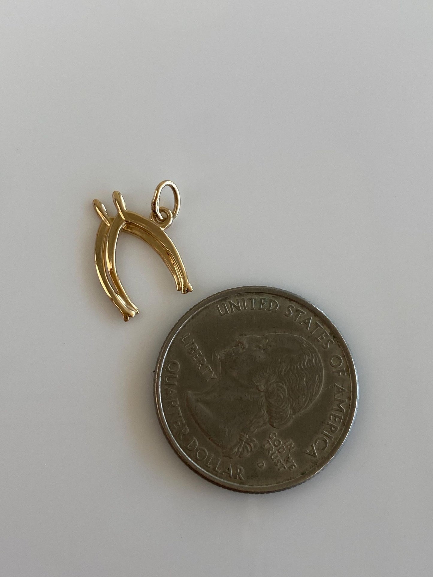 Vintage 10k Yellow Gold Double Wishbone Charm