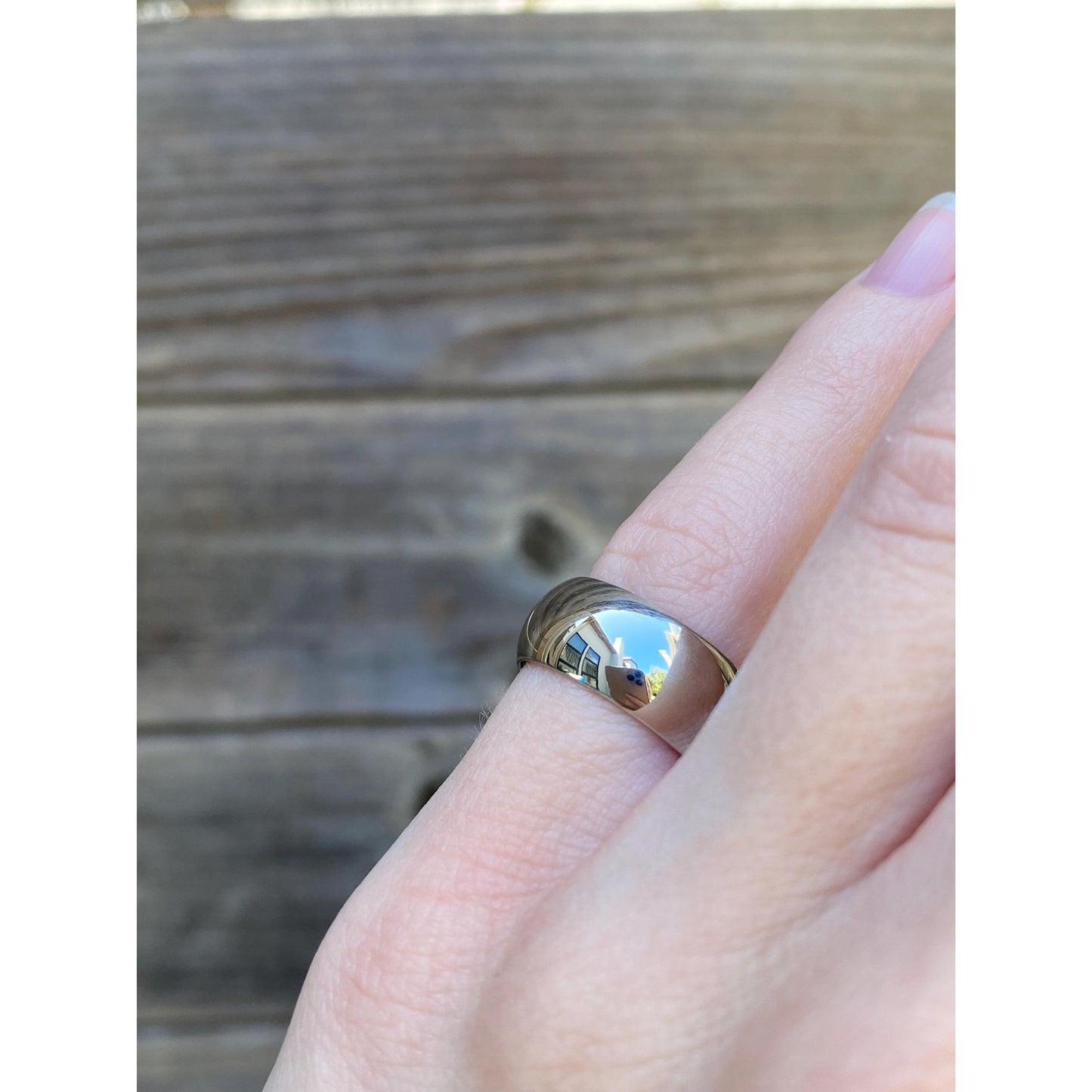 Vintage Solid 14k White Gold Wide Ring Band - Size 4.75