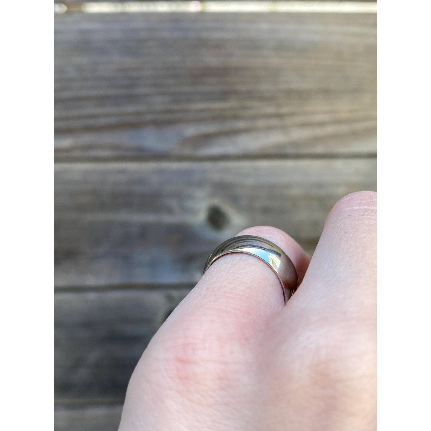 Vintage Solid 14k White Gold Wide Ring Band - Size 4.75