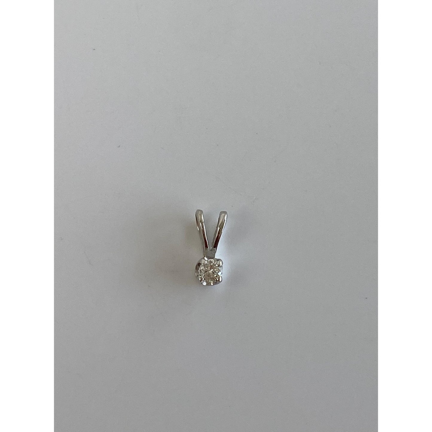 Solid 14k White Gold Diamond Tiny Charm