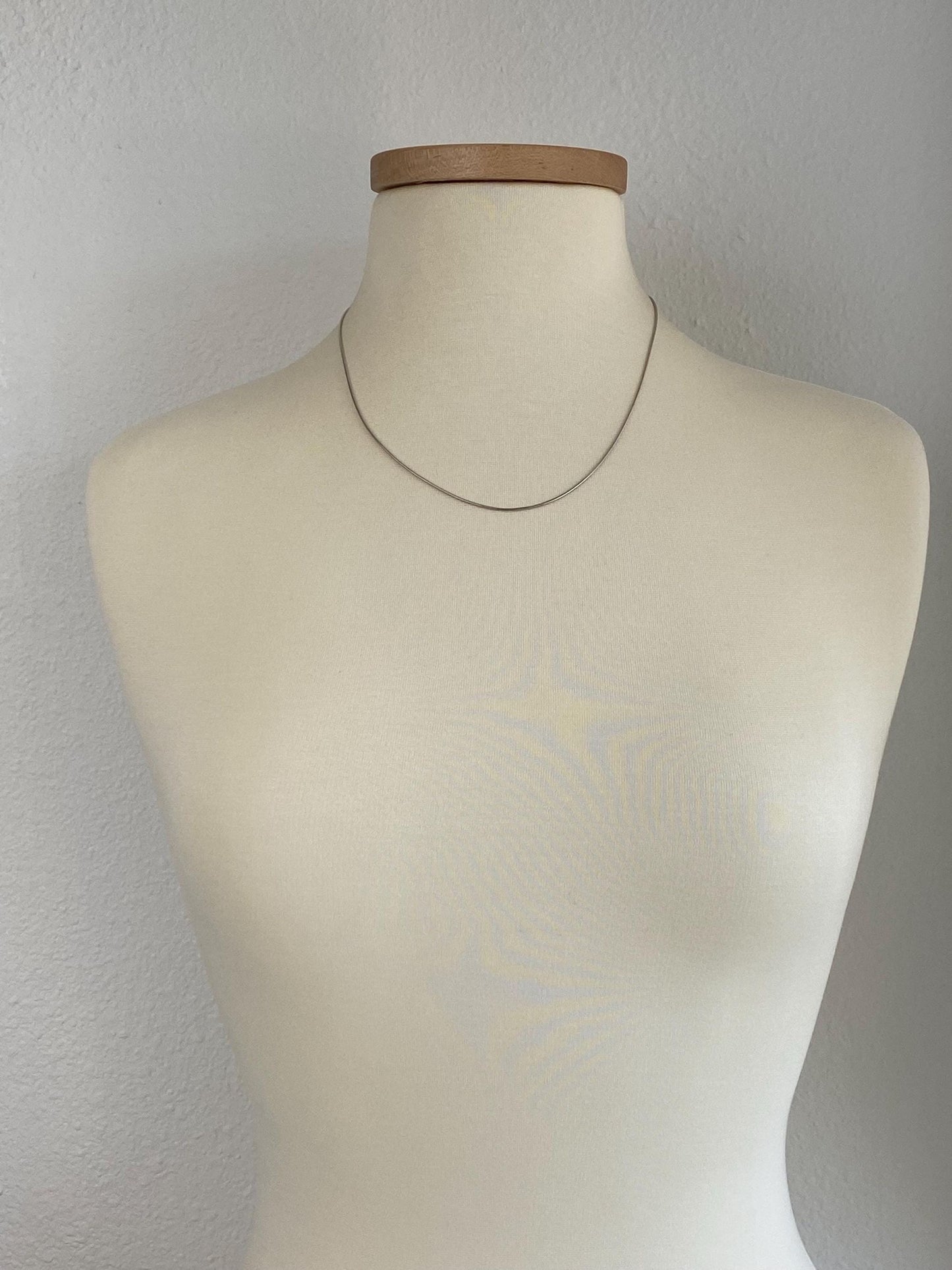 Vintage Solid 14k White Gold Snake Chain Necklace - 20 inches