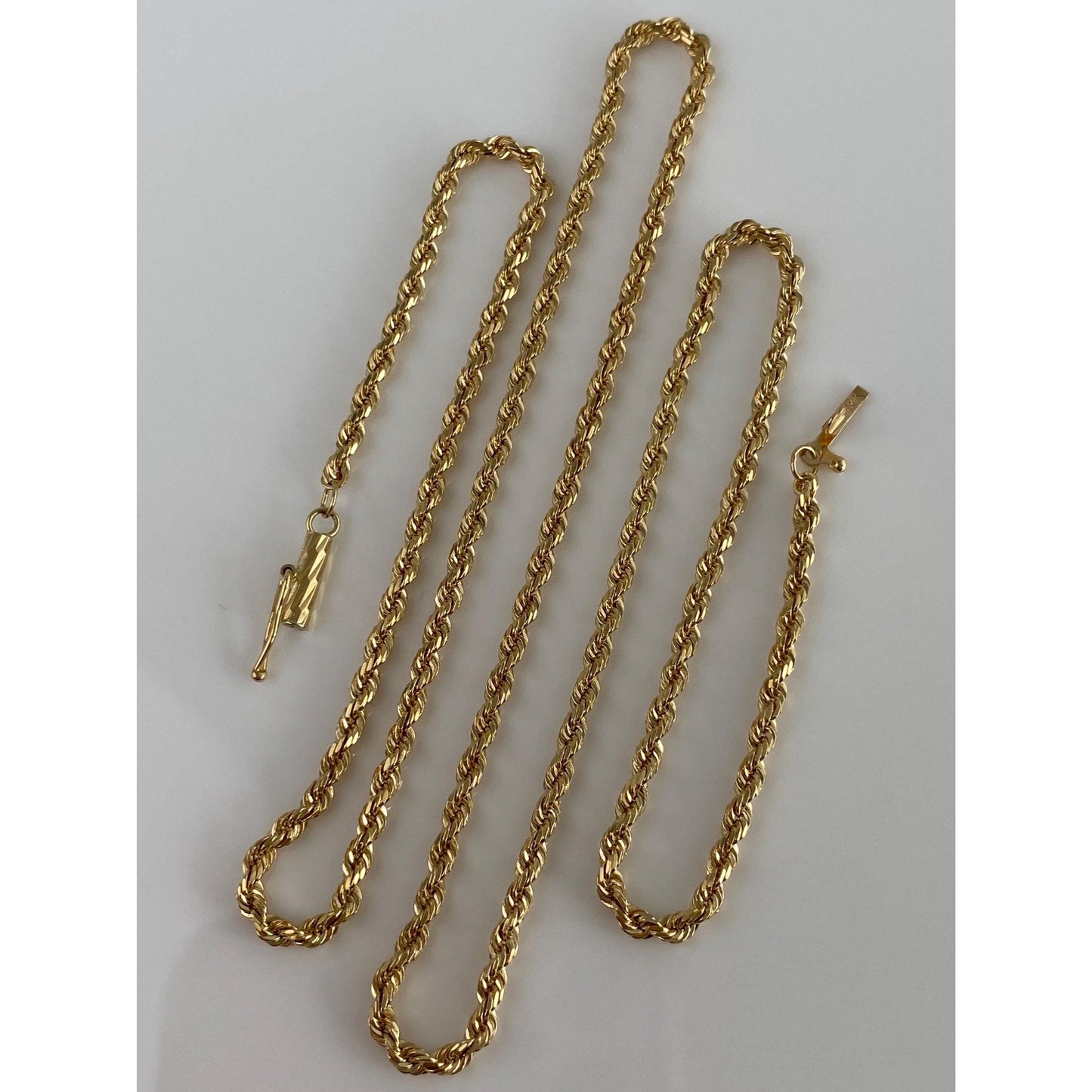 Vintage Solid 14k Yellow Gold Rope Chain Necklace - 19.75 inches
