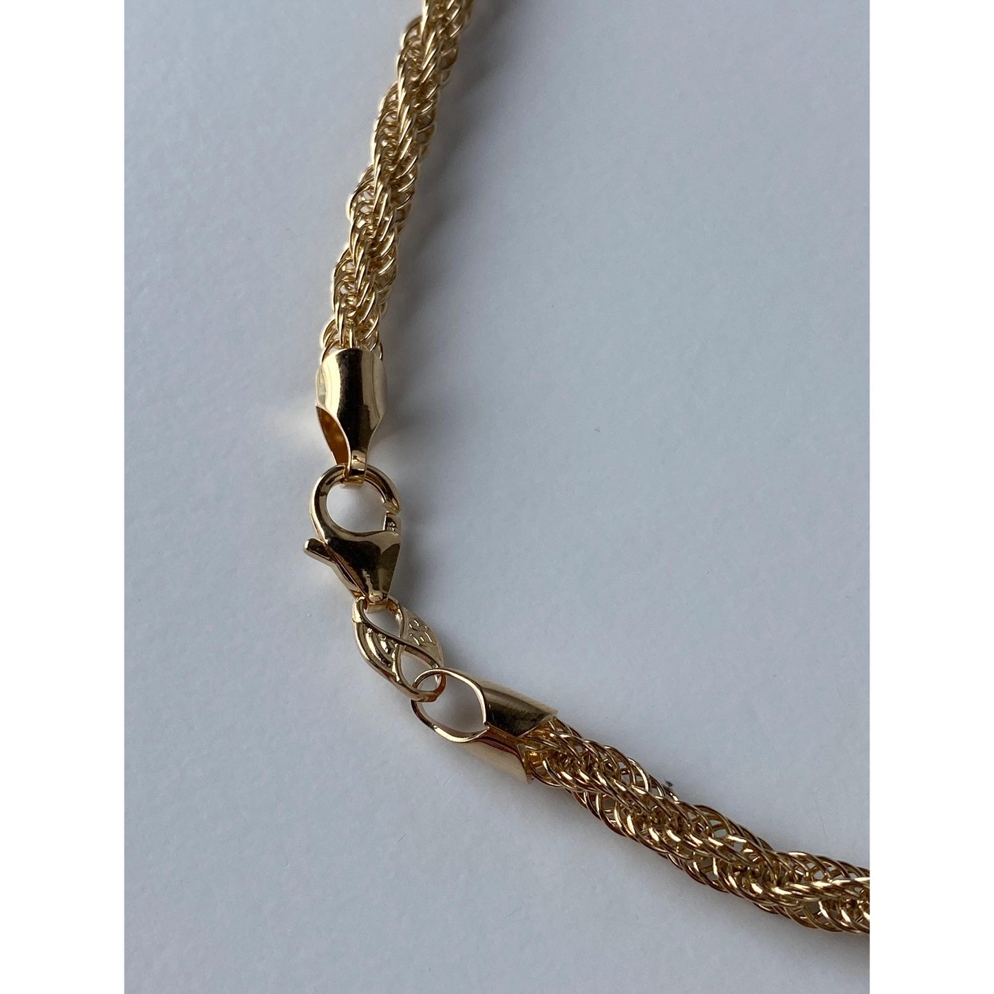 Vintage Solid 14k Yellow Gold Large Twist Chain Necklace - 18 inches