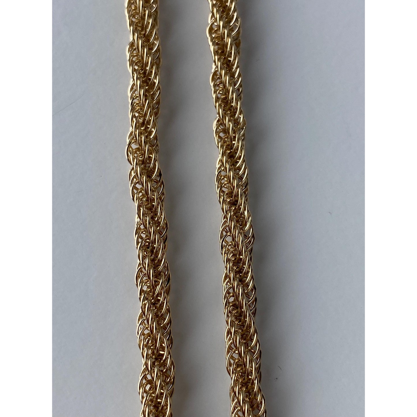 Vintage Solid 14k Yellow Gold Large Twist Chain Necklace - 18 inches