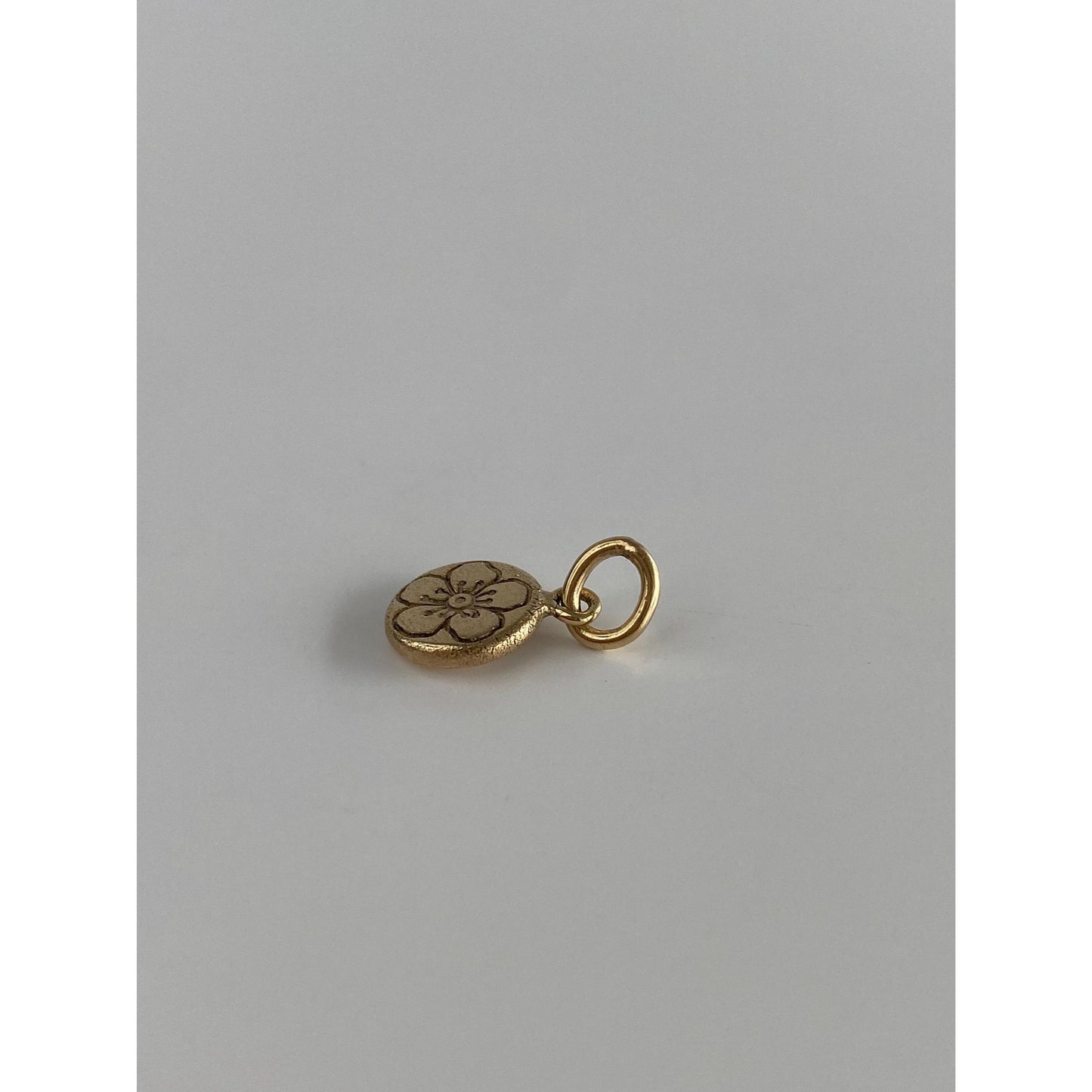 Solid 14k Yellow Gold Handmade Hawthorn Flower Charm