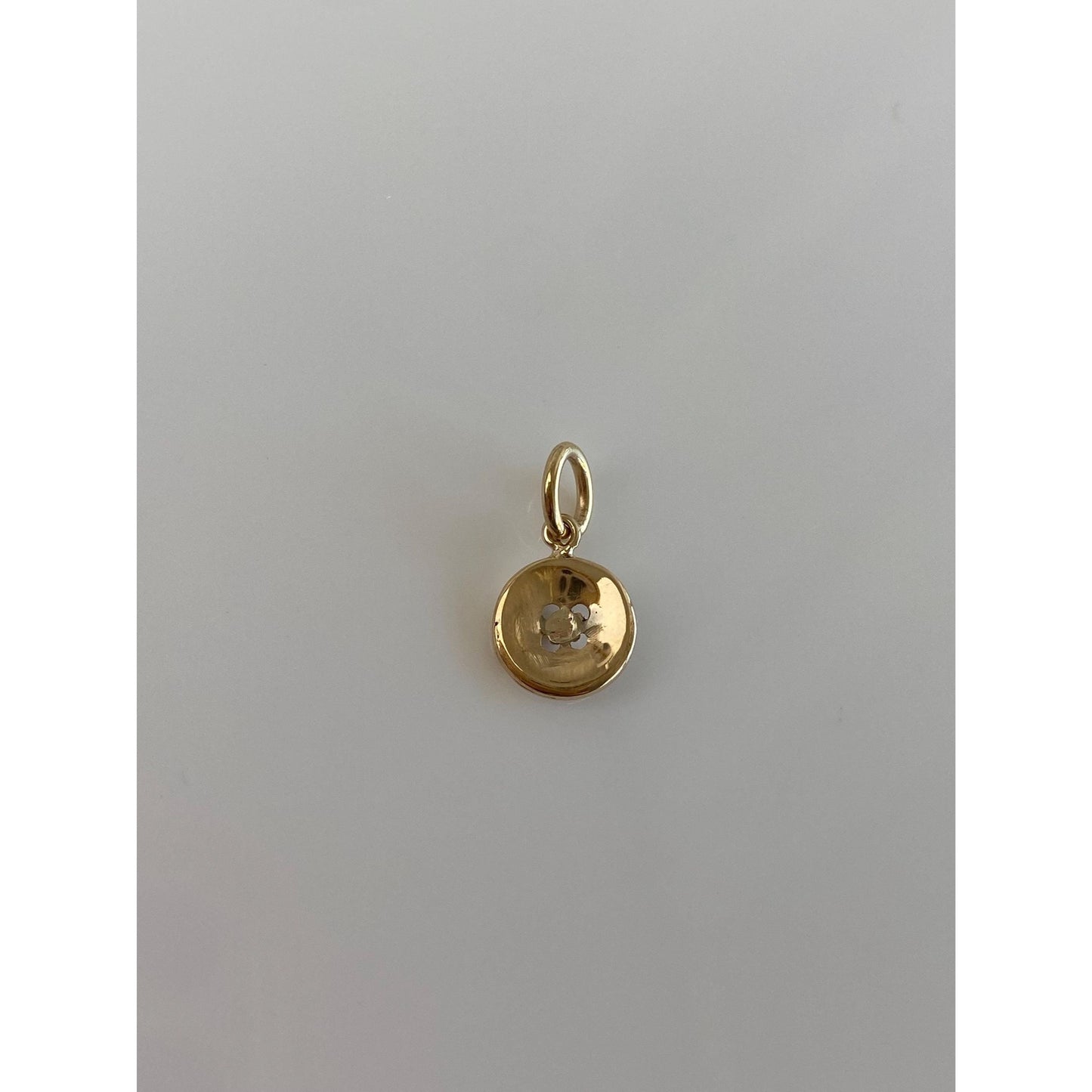 Vintage Solid 14k Yellow Gold Little Button Charm