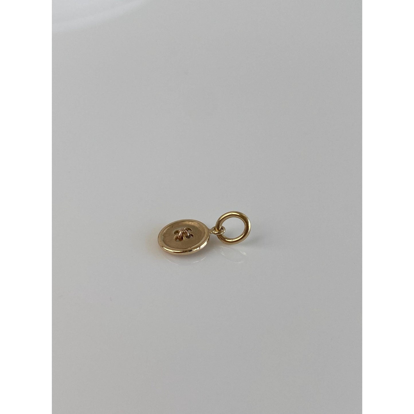 Vintage Solid 14k Yellow Gold Little Button Charm