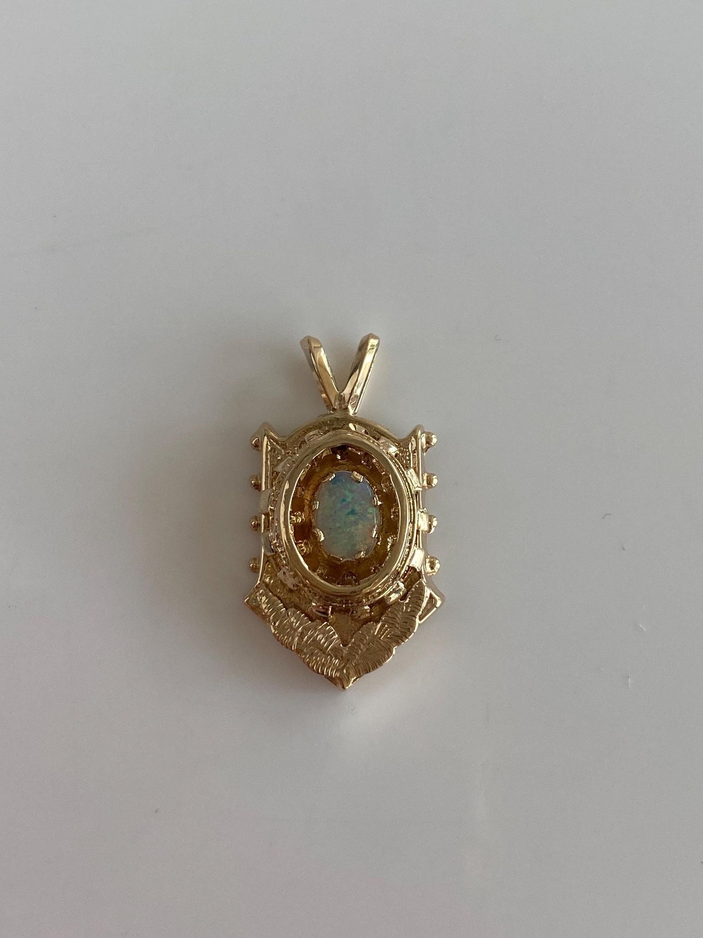 Vintage Solid 14k Yellow Gold Opal Charm