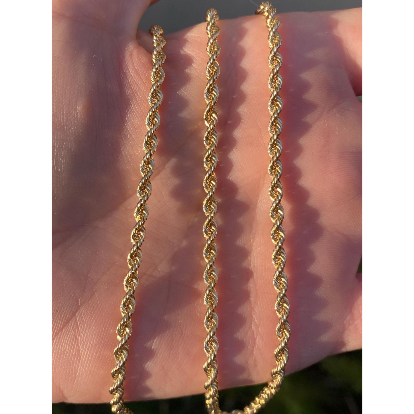 Vintage Solid 14k Yellow Gold Rope Chain Necklace - 20 inches