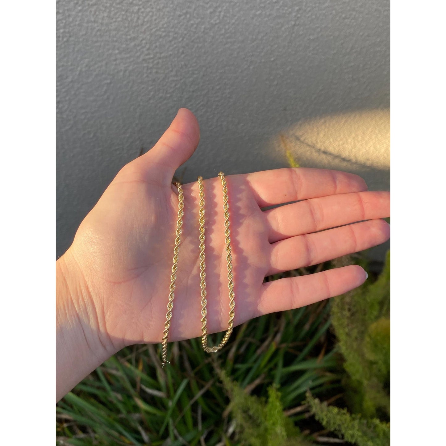 Vintage Solid 14k Yellow Gold Rope Chain Necklace - 20 inches