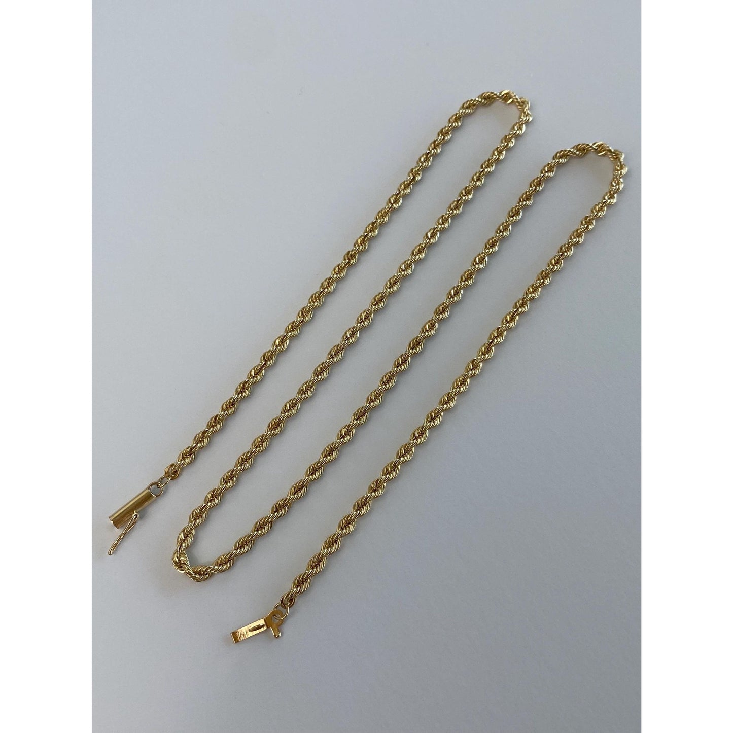 Vintage Solid 14k Yellow Gold Rope Chain Necklace - 20 inches