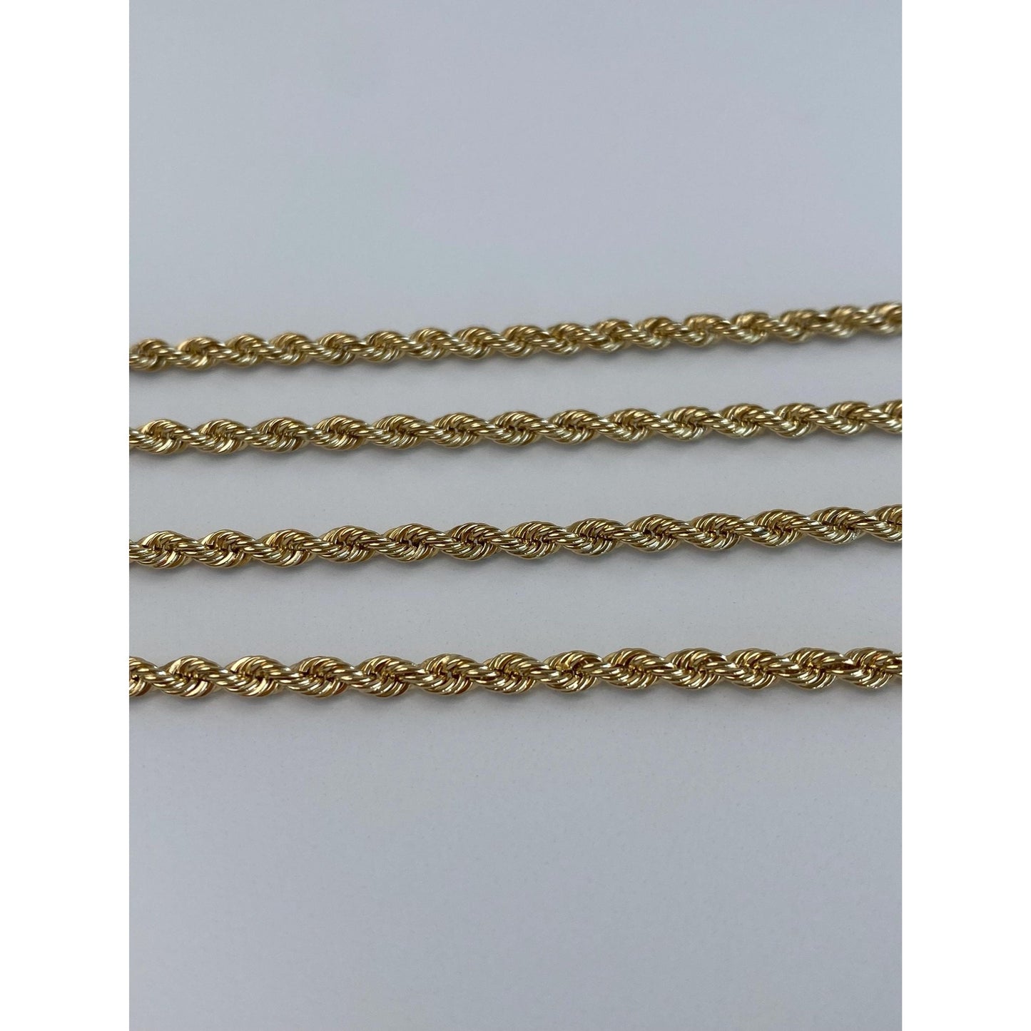 Vintage Solid 14k Yellow Gold Rope Chain Necklace - 20 inches