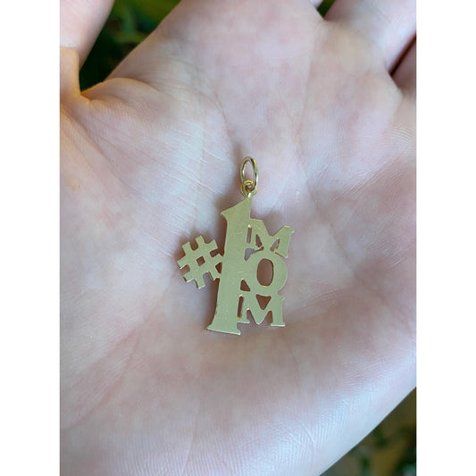 Vintage Solid 14k Yellow Gold #1 Mom Charm