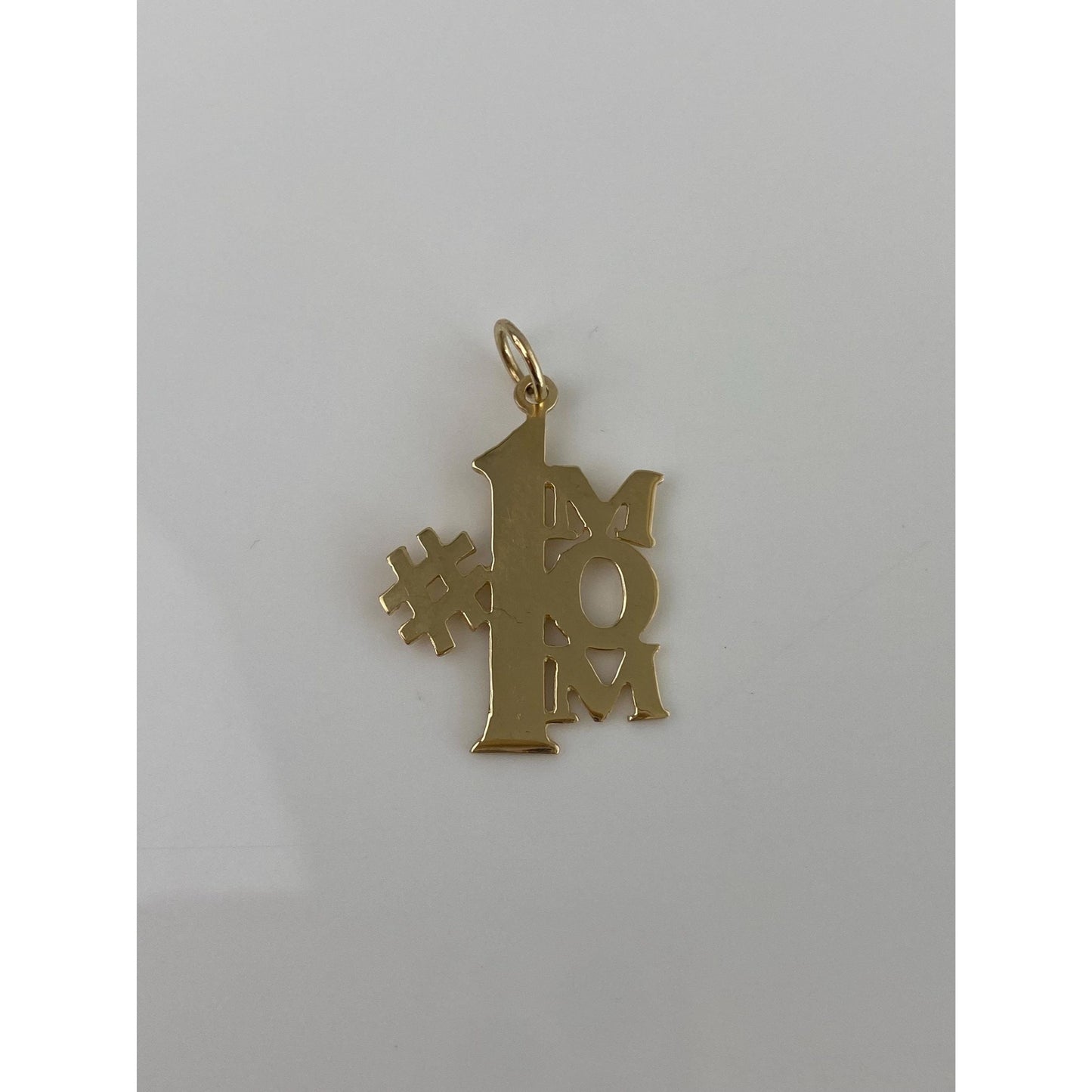 Vintage Solid 14k Yellow Gold #1 Mom Charm