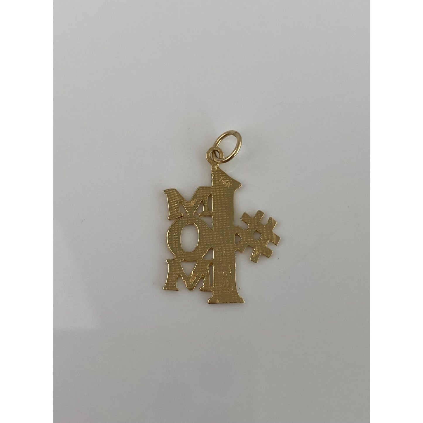 Vintage Solid 14k Yellow Gold #1 Mom Charm