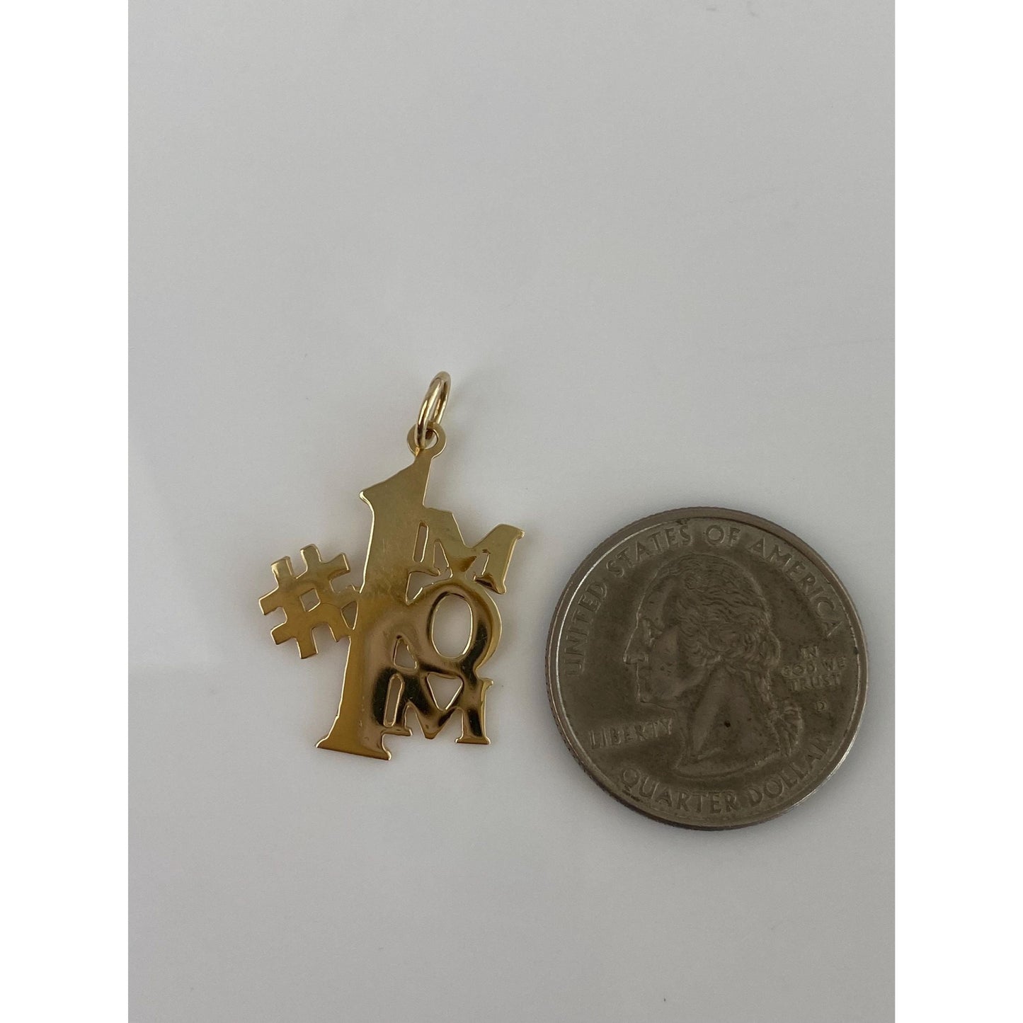 Vintage Solid 14k Yellow Gold #1 Mom Charm