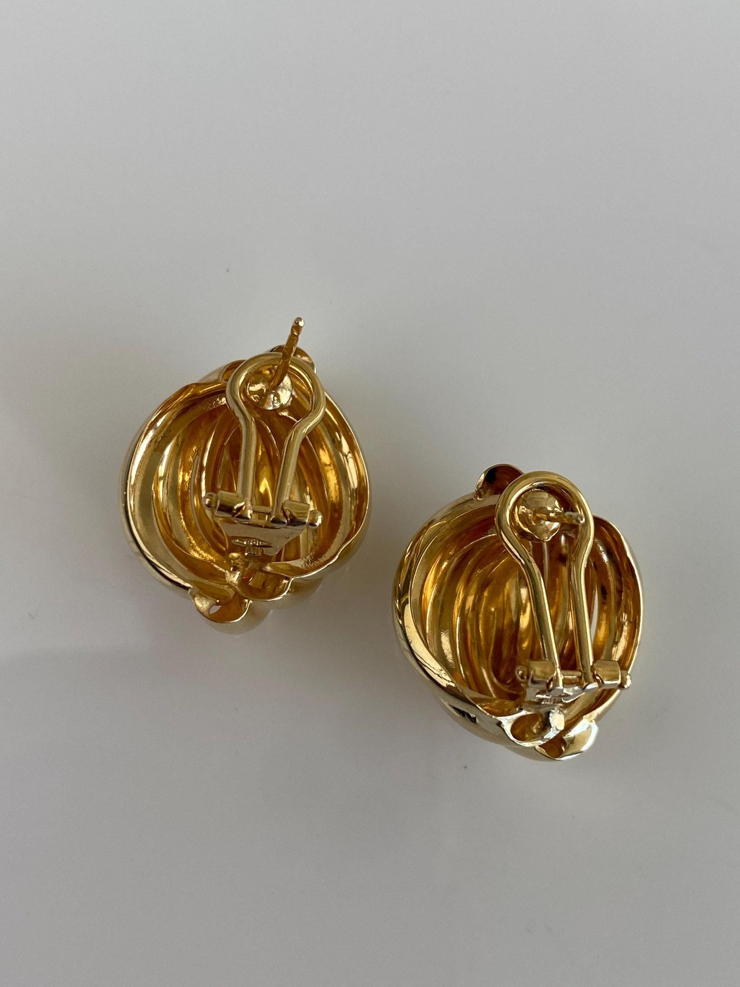 Vintage 14k Yellow Gold Large Knot Style Stud Earrings