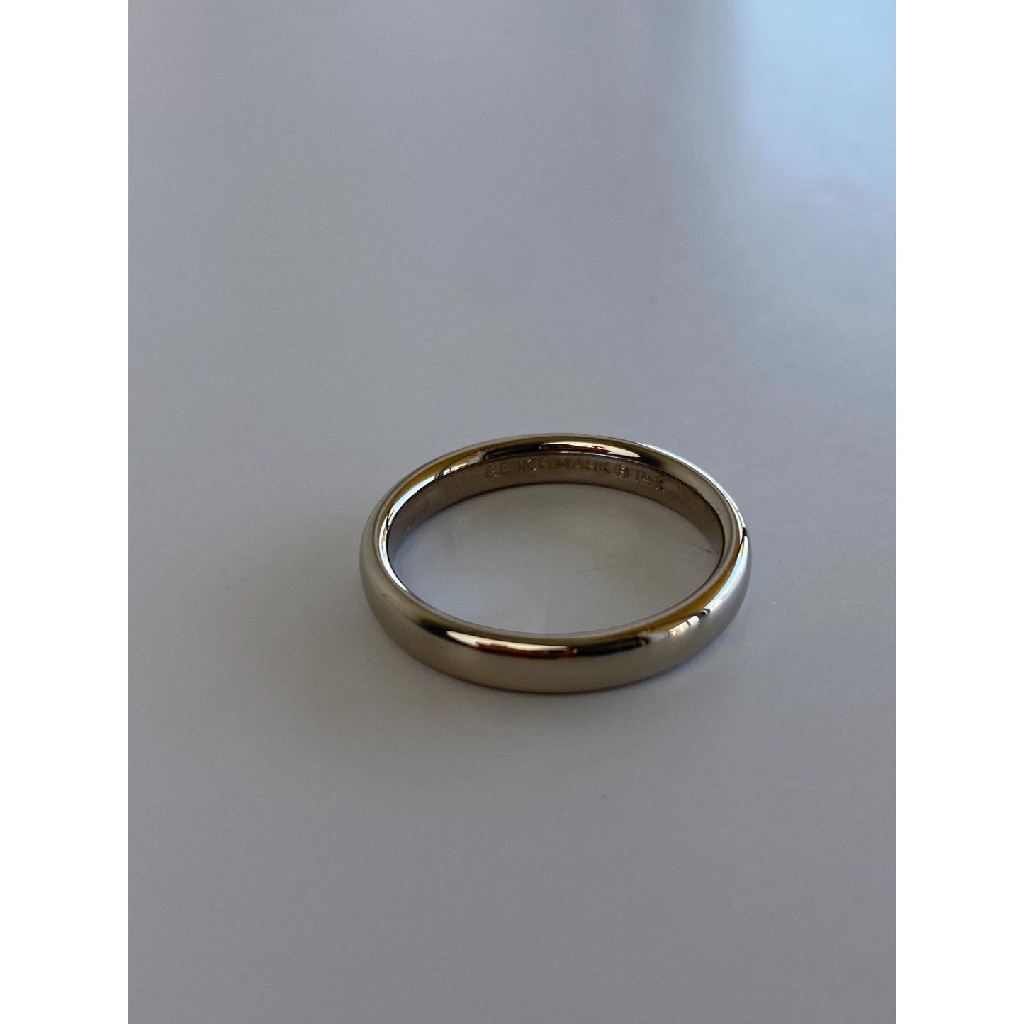 Vintage Solid 14k White Gold Ring Band - Size 8.75