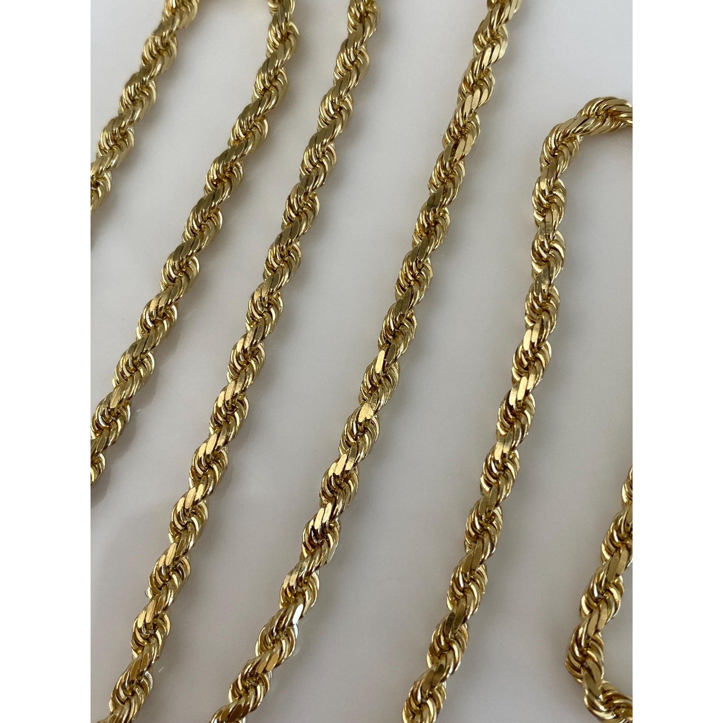 Vintage Solid 14k Yellow Gold Rope Chain Necklace - 18 inches