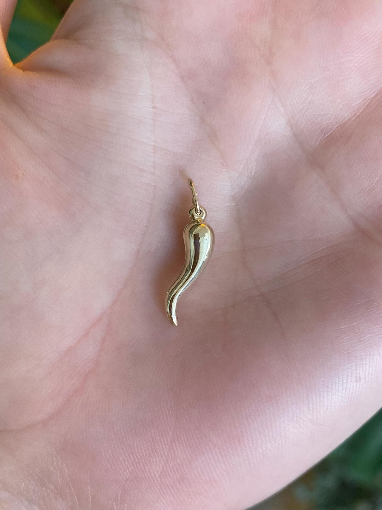 Vintage 14k Yellow Gold Italian Horn Charm