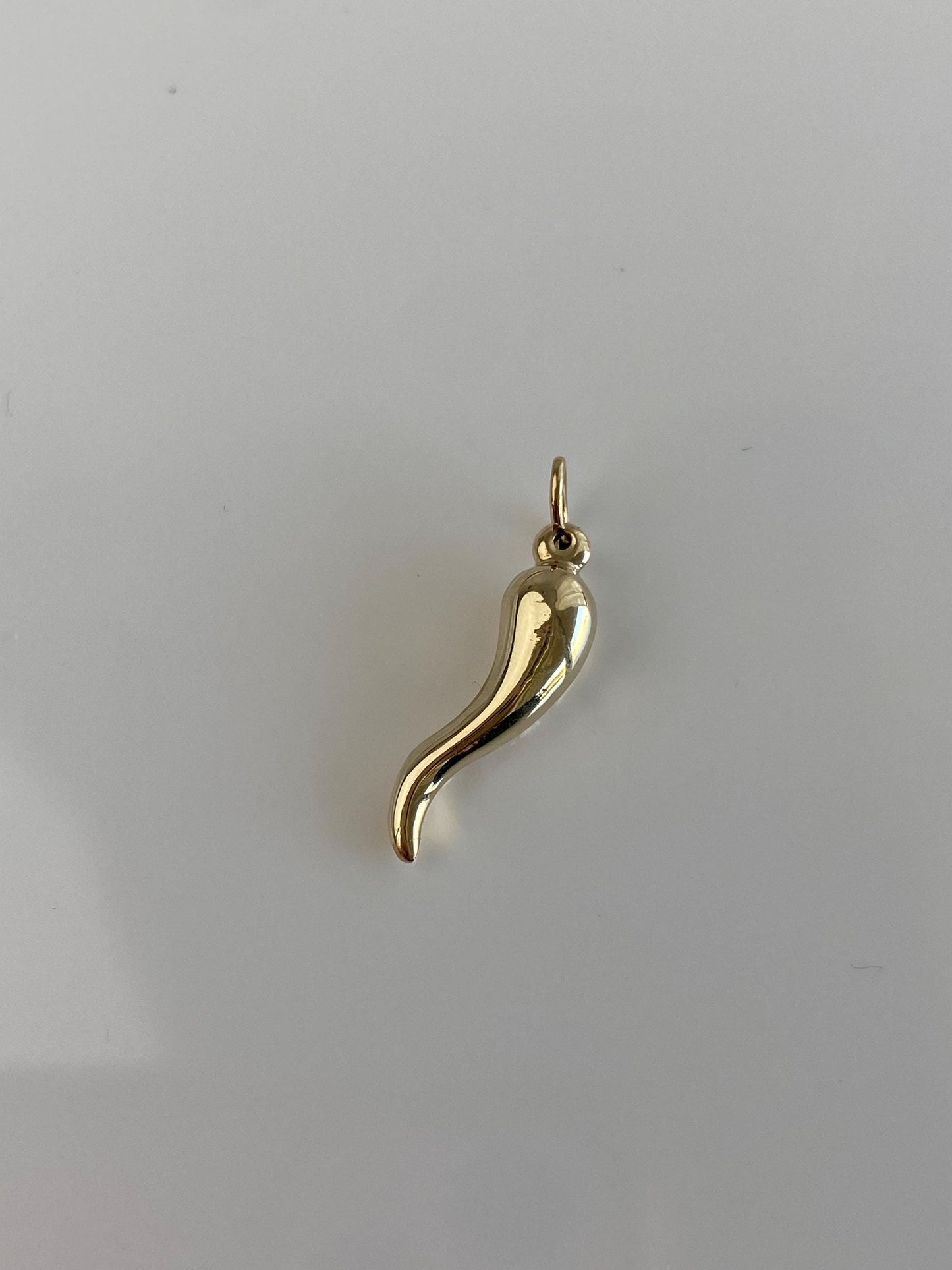 Vintage 14k Yellow Gold Italian Horn Charm
