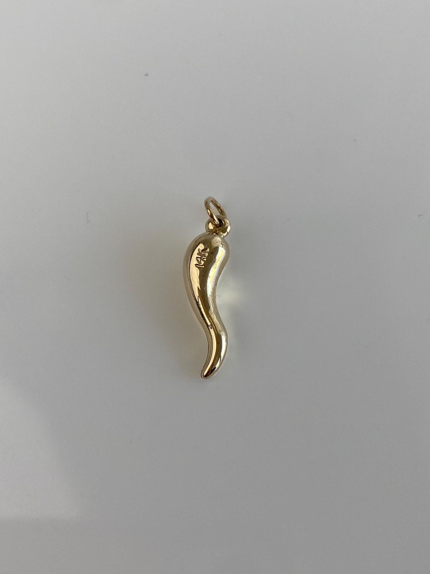 Vintage 14k Yellow Gold Italian Horn Charm