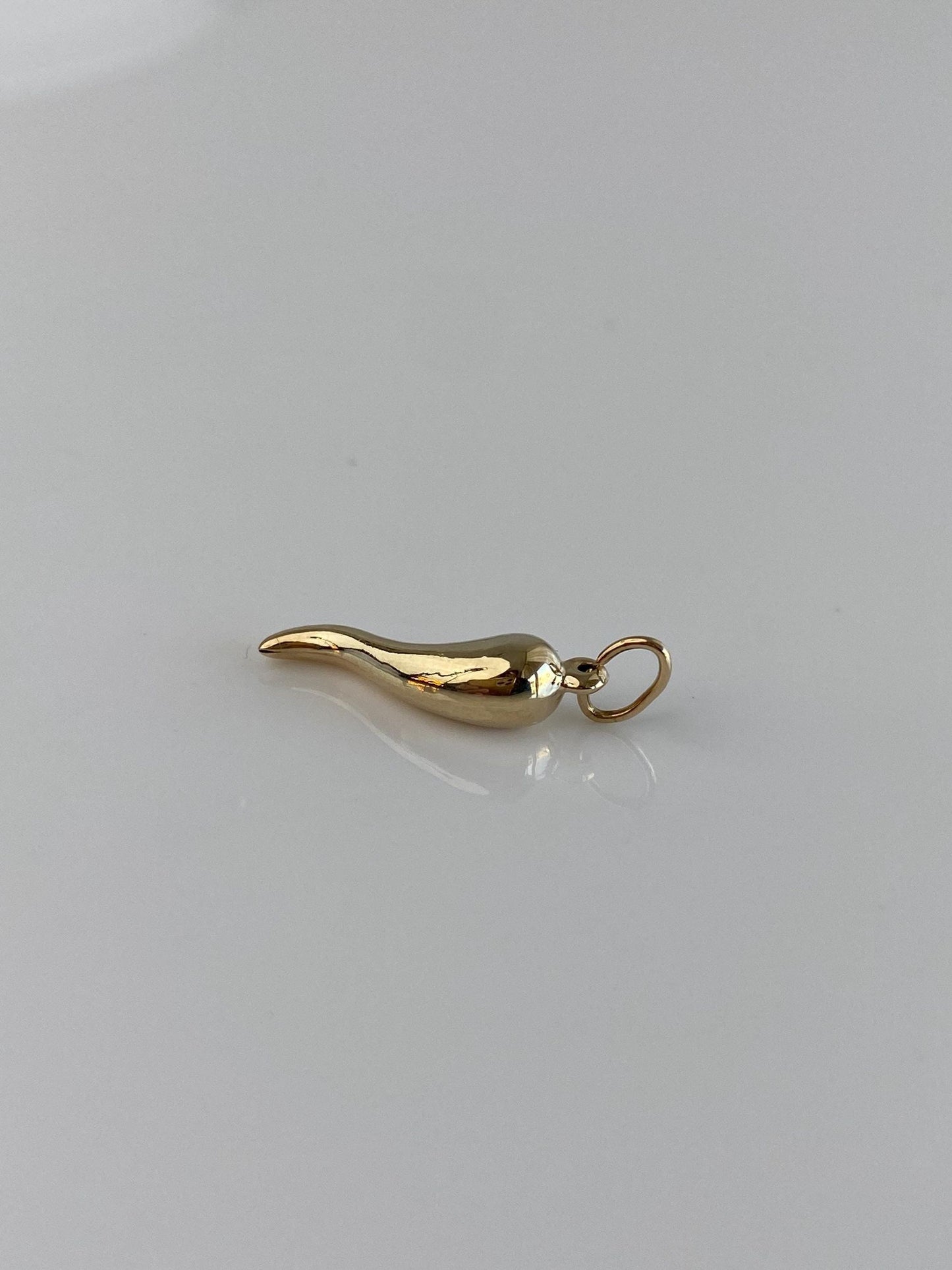 Vintage 14k Yellow Gold Italian Horn Charm