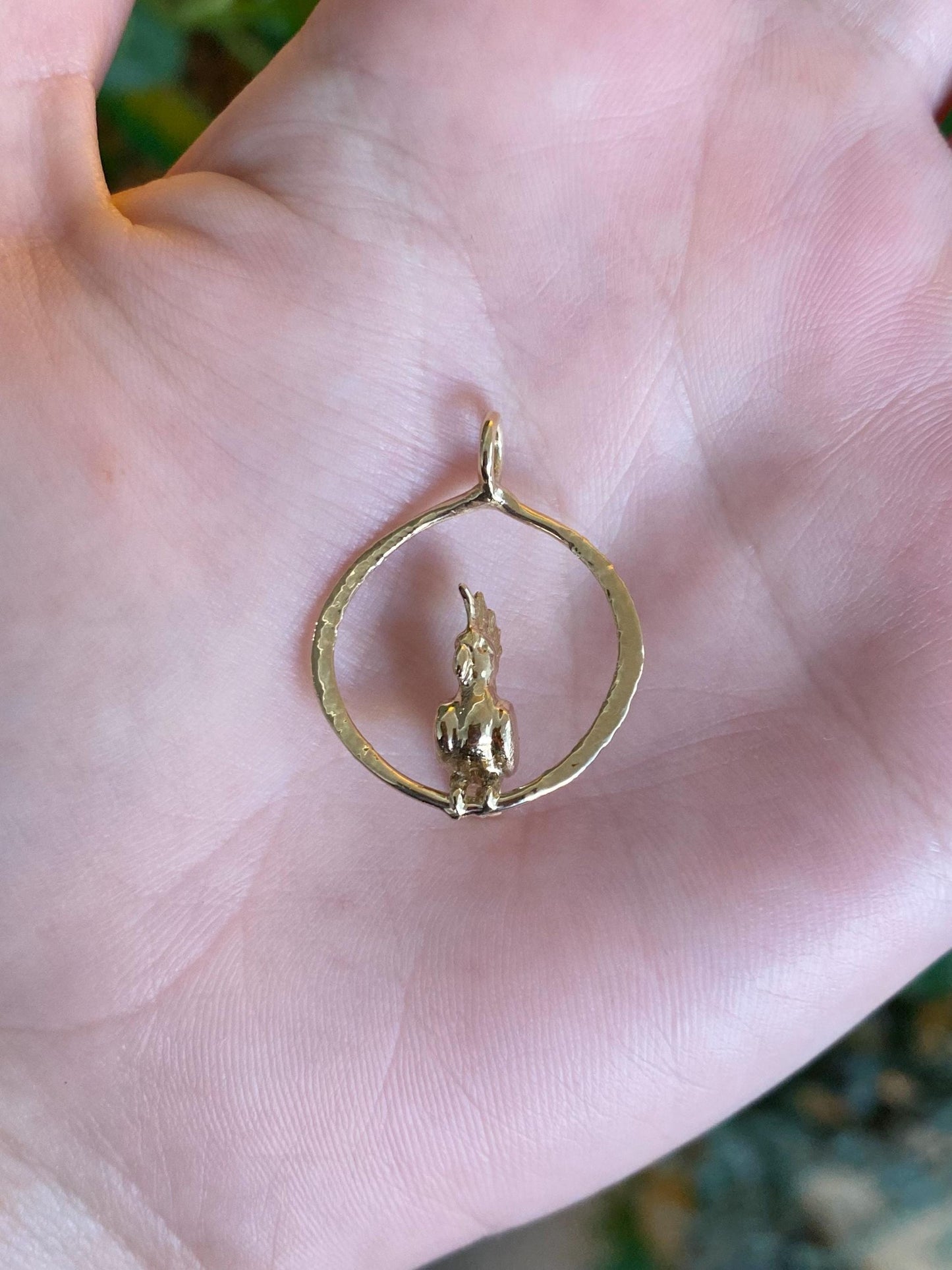 Vintage Solid 14k Yellow Gold Cockatoo Bird Charm