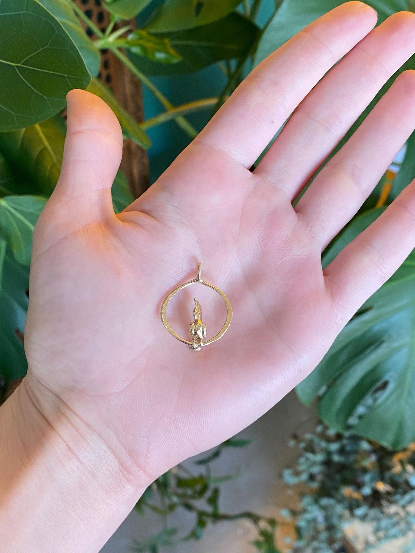 Vintage Solid 14k Yellow Gold Cockatoo Bird Charm