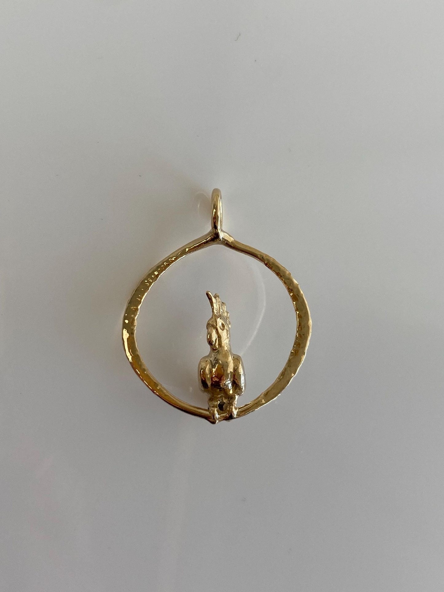 Vintage Solid 14k Yellow Gold Cockatoo Bird Charm