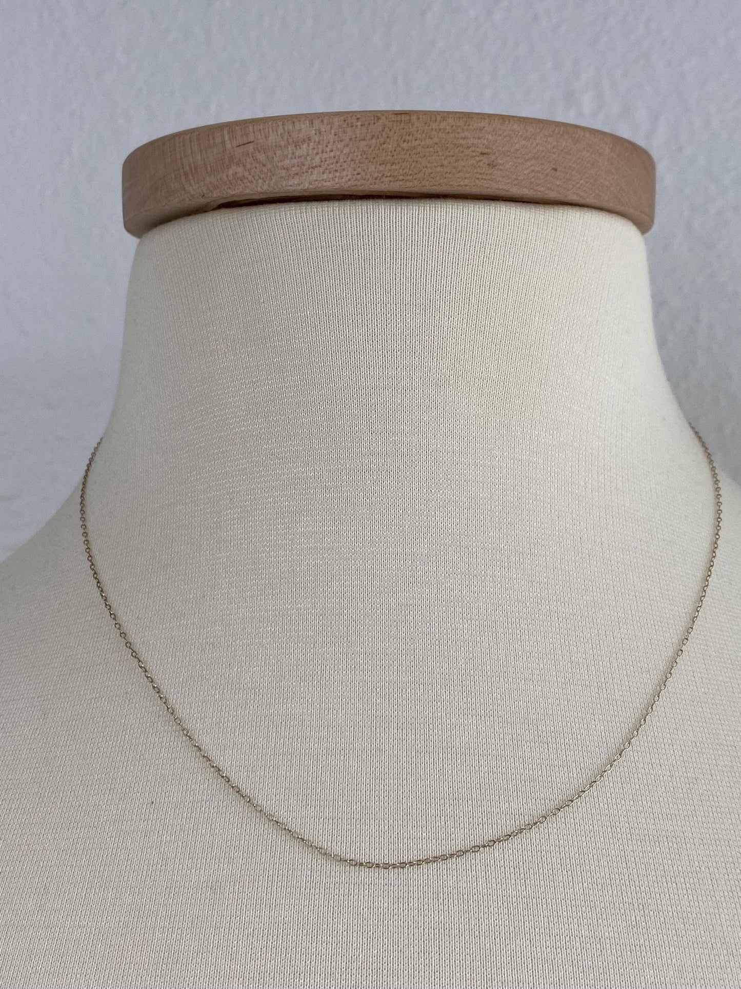 Vintage Solid 14k White Gold Dainty Cable Chain Necklace - 18 inches