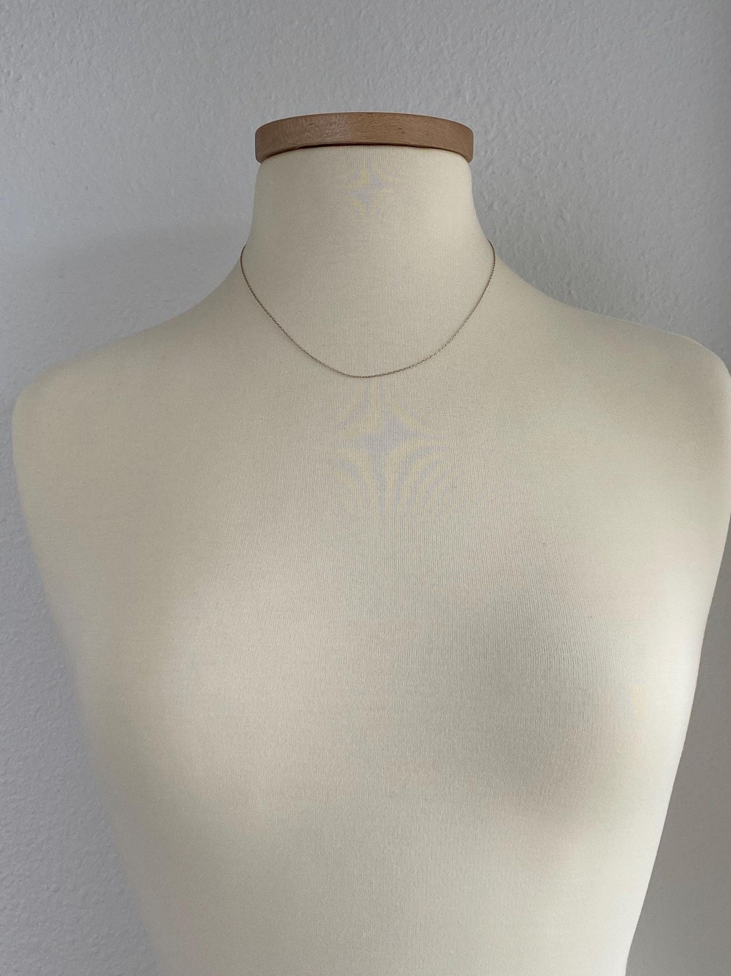 Vintage Solid 14k White Gold Dainty Cable Chain Necklace - 18 inches