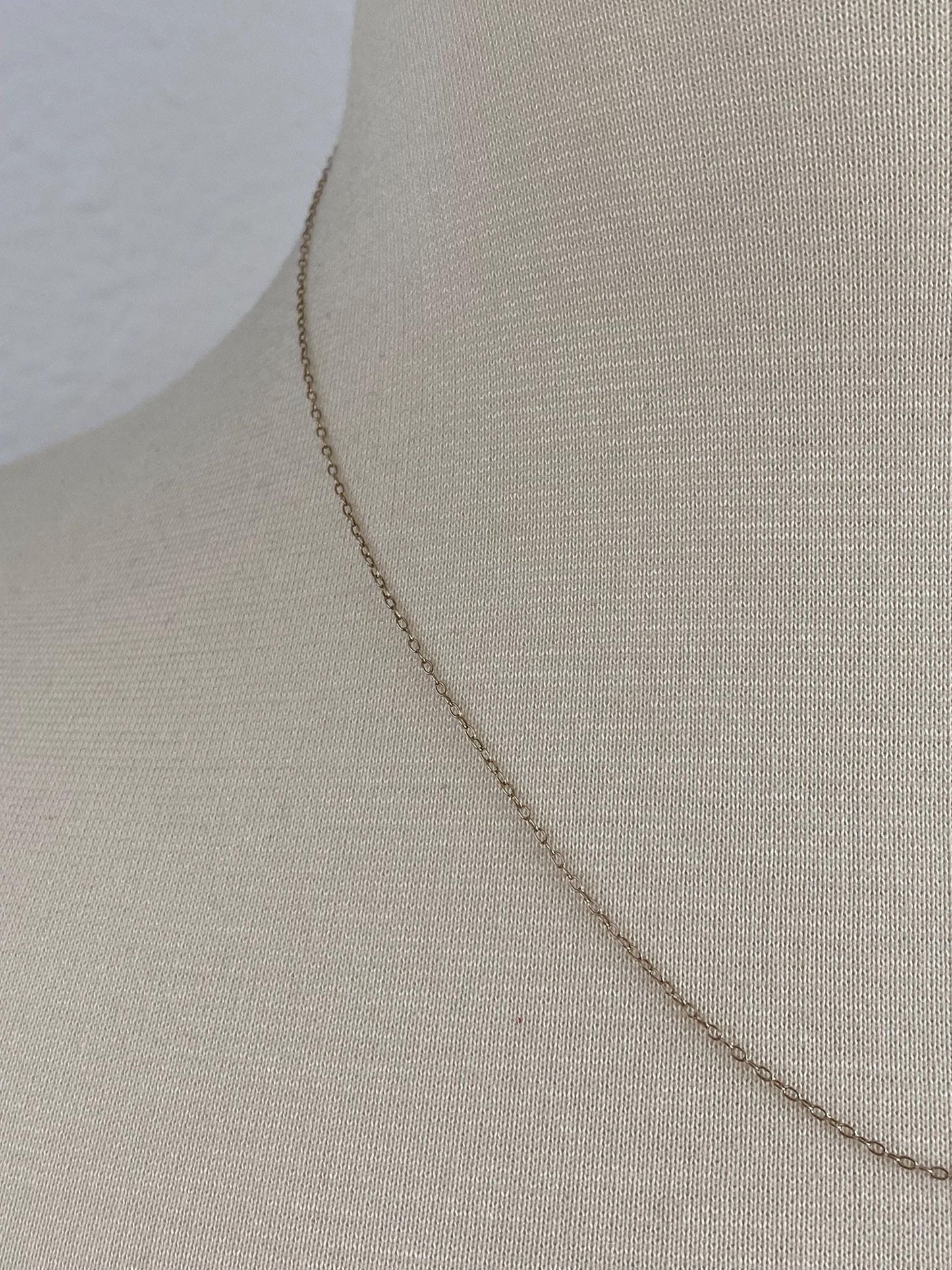 Vintage Solid 14k White Gold Dainty Cable Chain Necklace - 18 inches