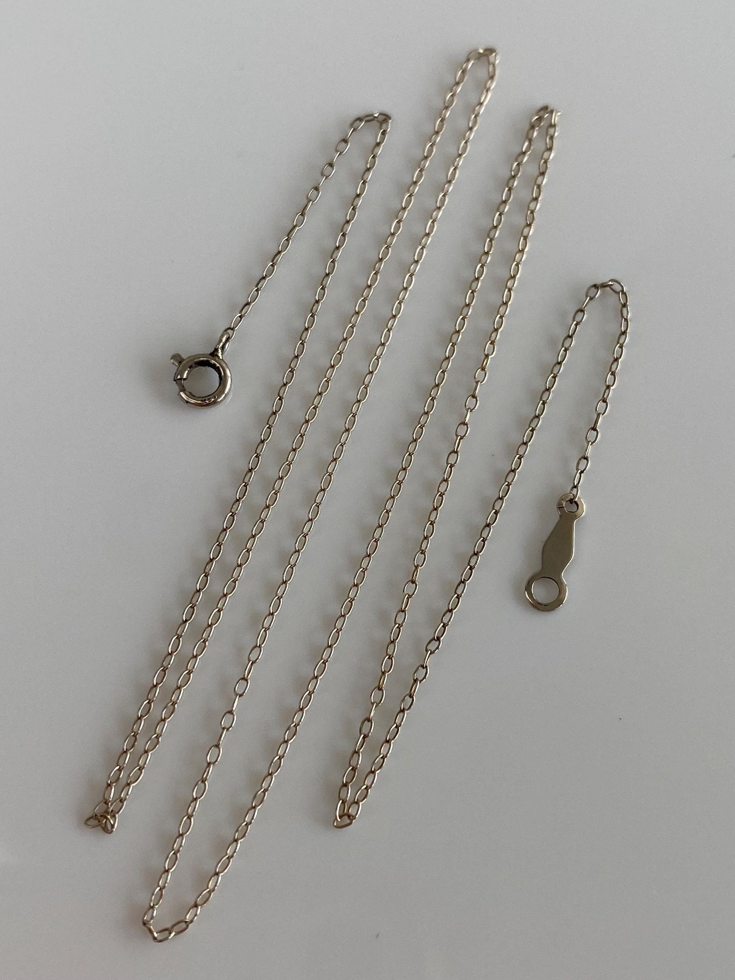 Vintage Solid 14k White Gold Dainty Cable Chain Necklace - 18 inches